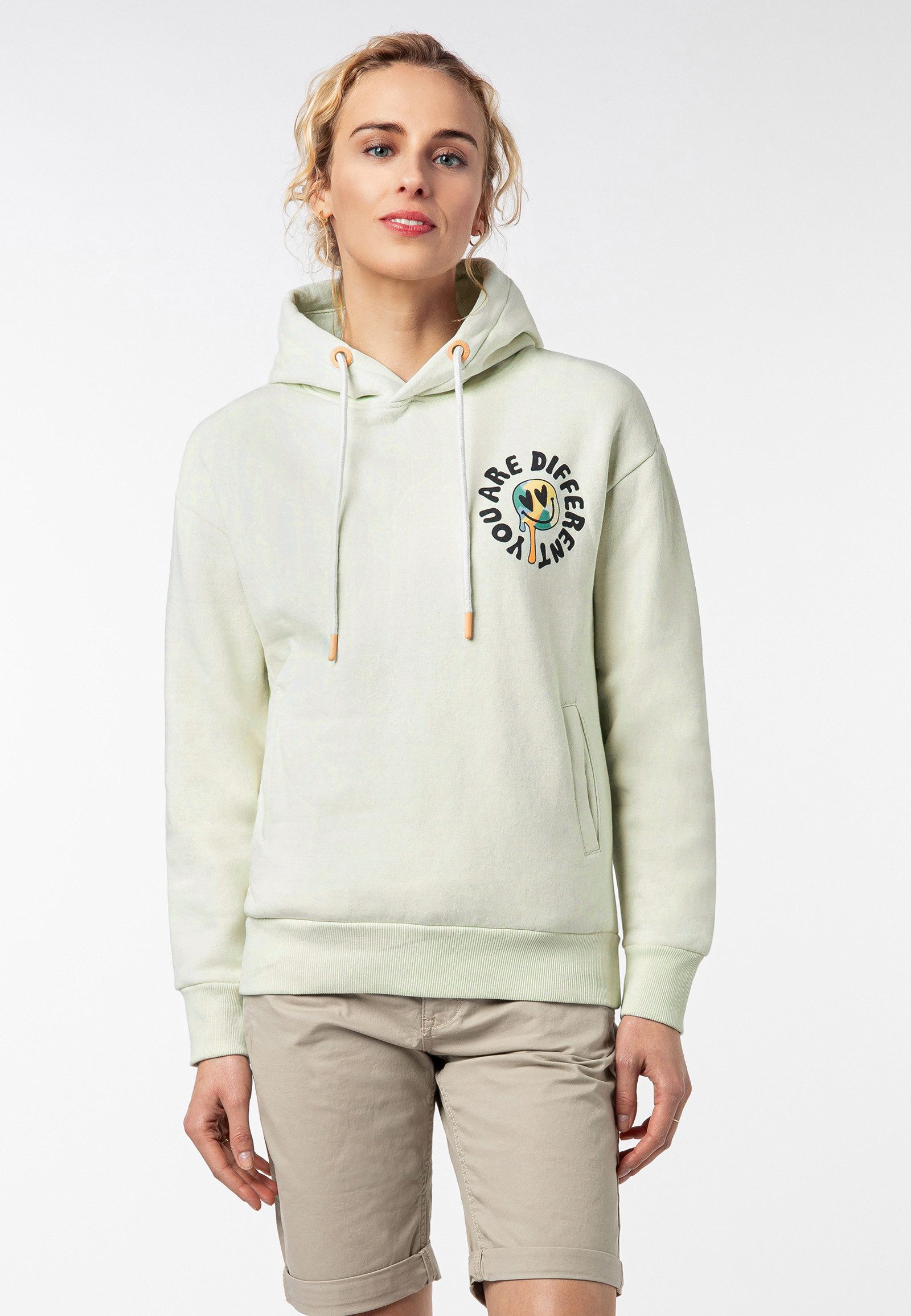 Kapuzenpullover mit Gute-Laune-Print