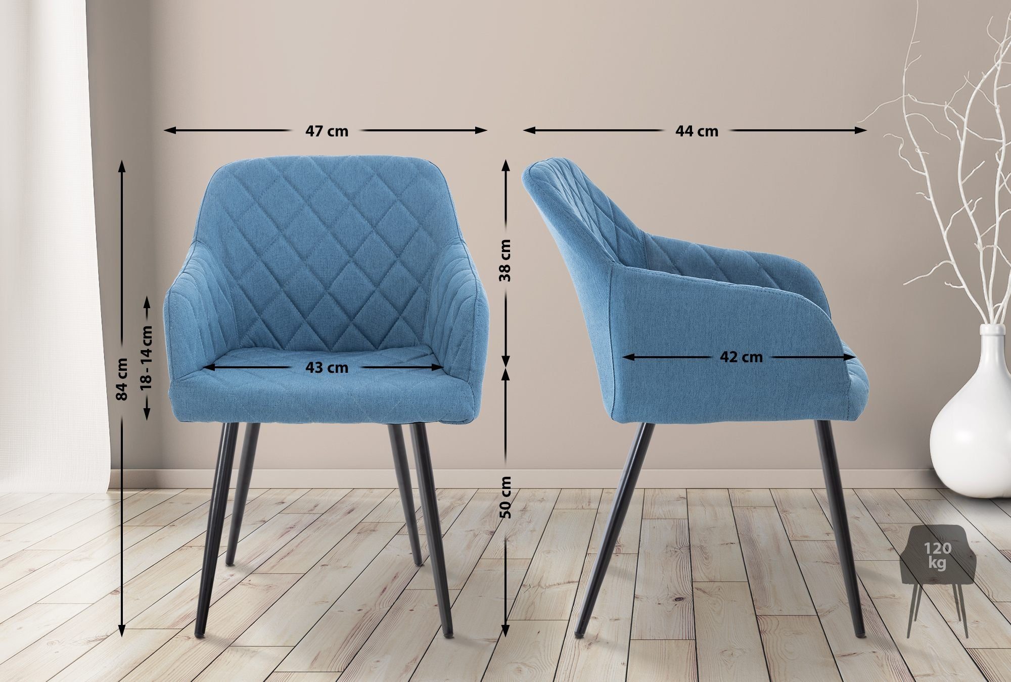 CLP Küchenstuhl Shila (4er Set), Metall, günstig online kaufen