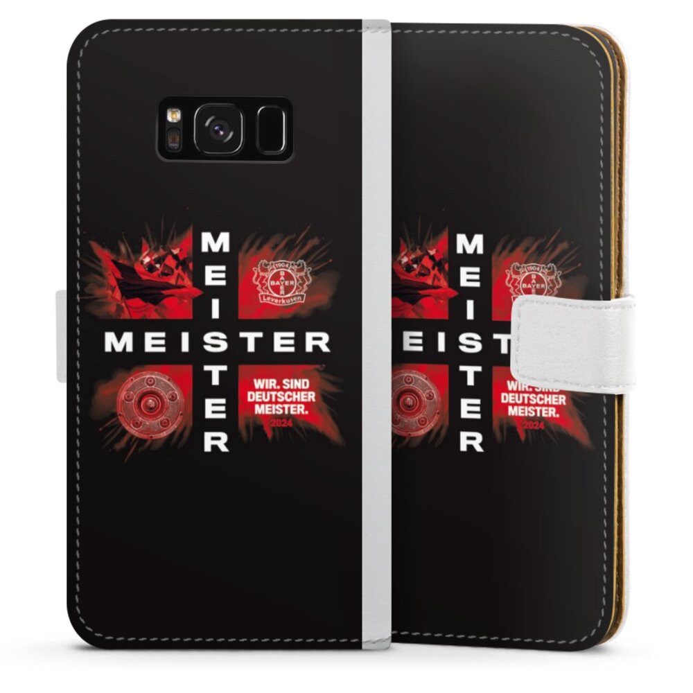 DeinDesign Handyhülle Bayer 04 Leverkusen Meister Offizielles Lizenzprodukt, Samsung Galaxy S8 Hülle Handy Flip Case Wallet Cover Handytasche Leder