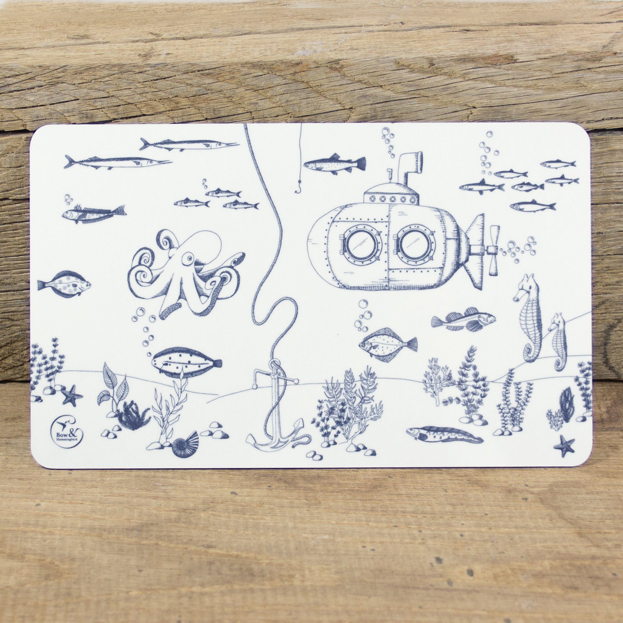 Bow & Hummingbird Frühstücksbrett Frühstücksbrettchen Unterwasserwelt, Melamin-Schichtstoffplatte – Bild 4 von 4