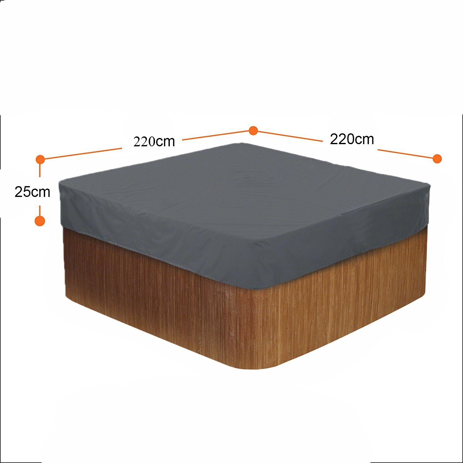 Hentex aufblasbare Whirlpoolabdeckung Rechteckige Allwetter Garten Whirlpool Abdeckung
