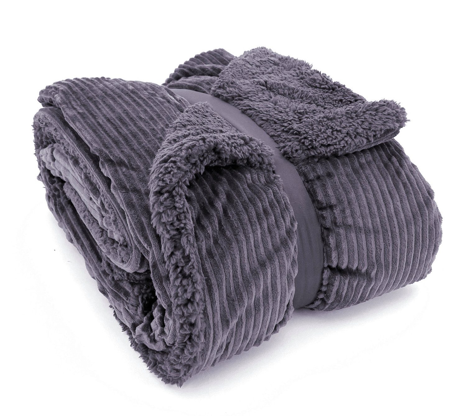 Wohndecke Flauschige Cord Kuscheldecke Sherpa Fell Sofadecke, heimtexland, günstig online kaufen