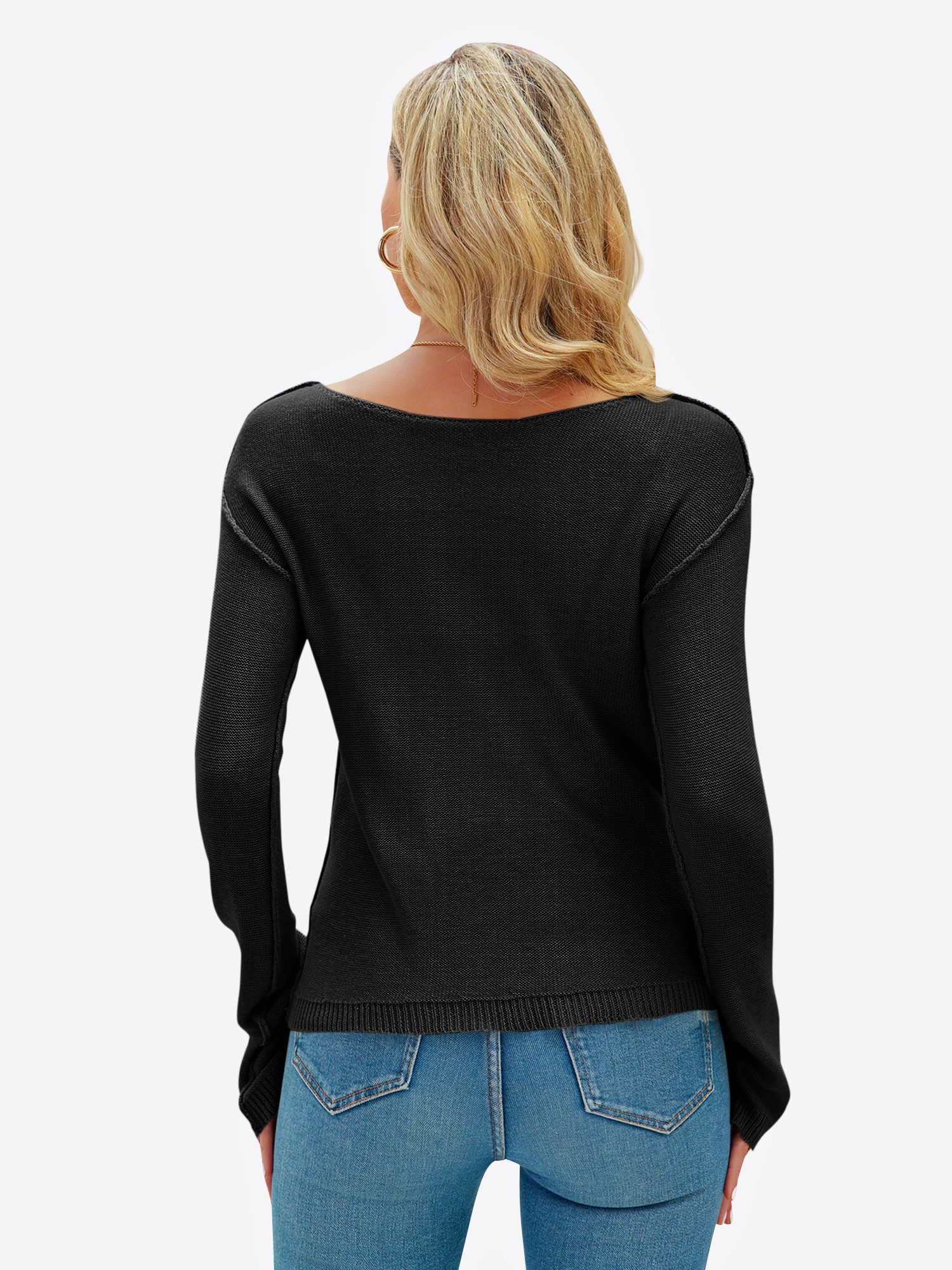 Imily Bela T-Shirt Damen Langärmliges mit Strickoberteil (Packung, 1-tlg., günstig online kaufen