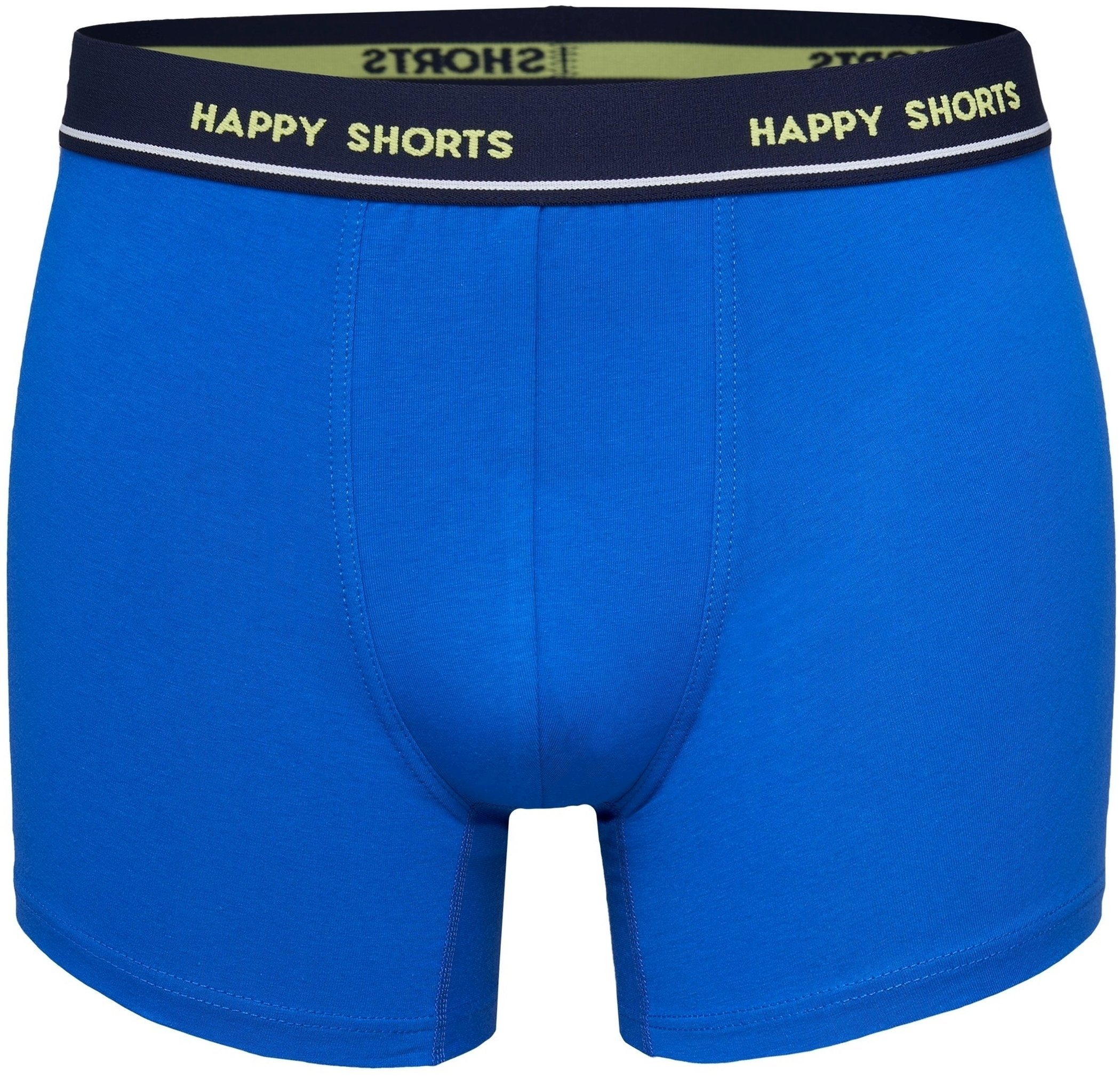 HAPPY SHORTS Trunk Pants Uni Boxershorts und (1-St) 3 Happy 2 Jersey Gelb Blau Herren Shorts Trunk