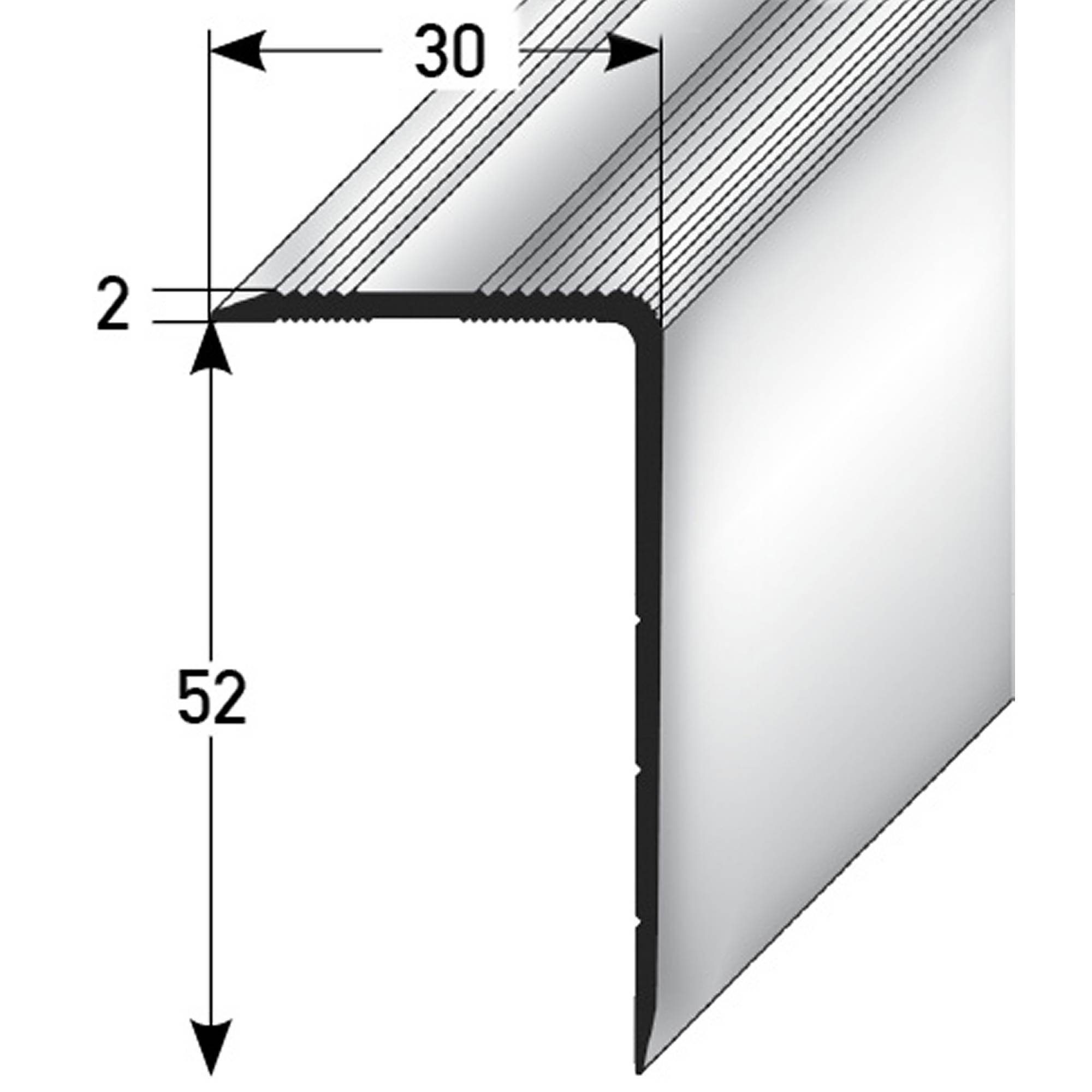 42x50mm Treppenwinkel 100cm silber gebohrt Alu Kantenschutz Kantenprofil