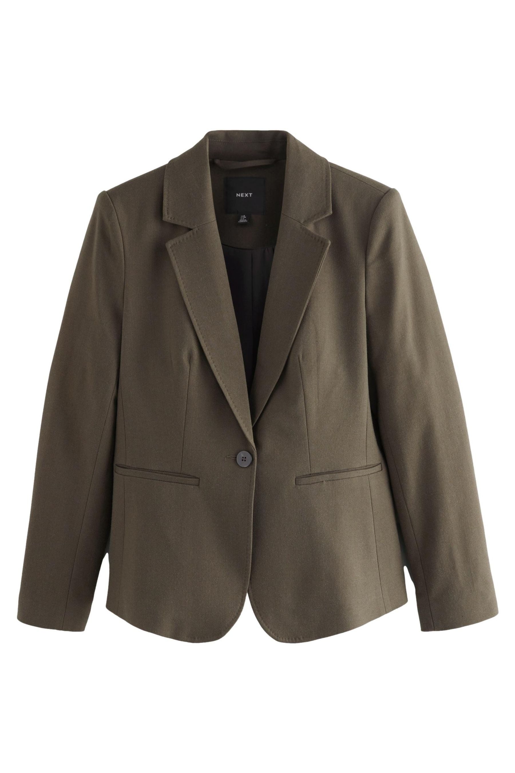 Jackenblazer Tailored Fit einreihiger Blazer mit Wolle