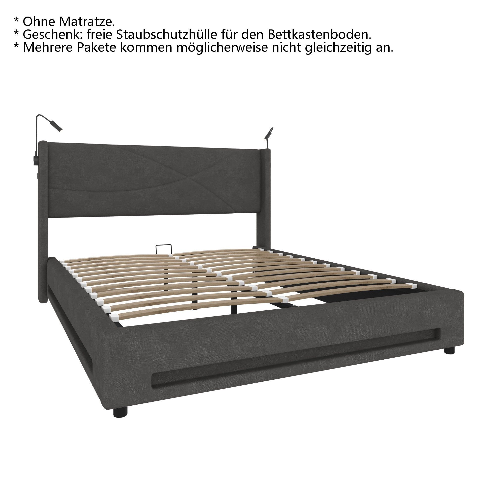 LVHOM Boxbett 140x200/160x200cm, Bettgestell mit integrierter Beleuchtung & günstig online kaufen