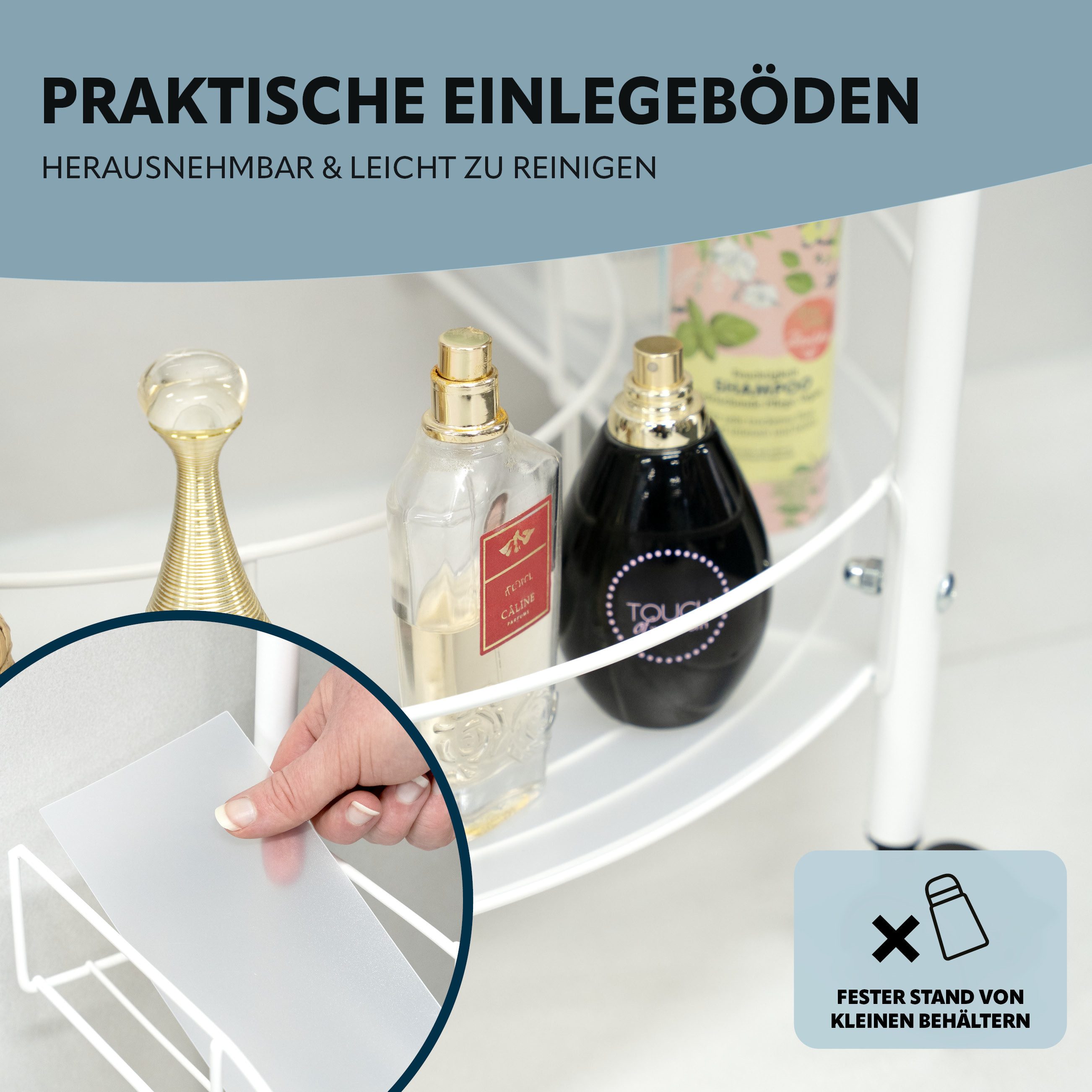 eluno Waschbeckenunterschrank aus Metall mit feststellbaren günstig online kaufen