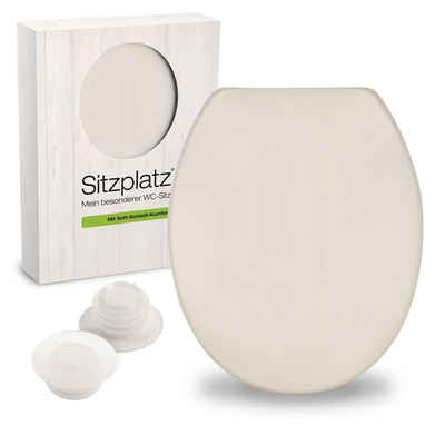 Sitzplatz WC-Sitz Siena, Pergamon, Duroplast, Absenkautomatik, mit WC-Hülsen, 415866