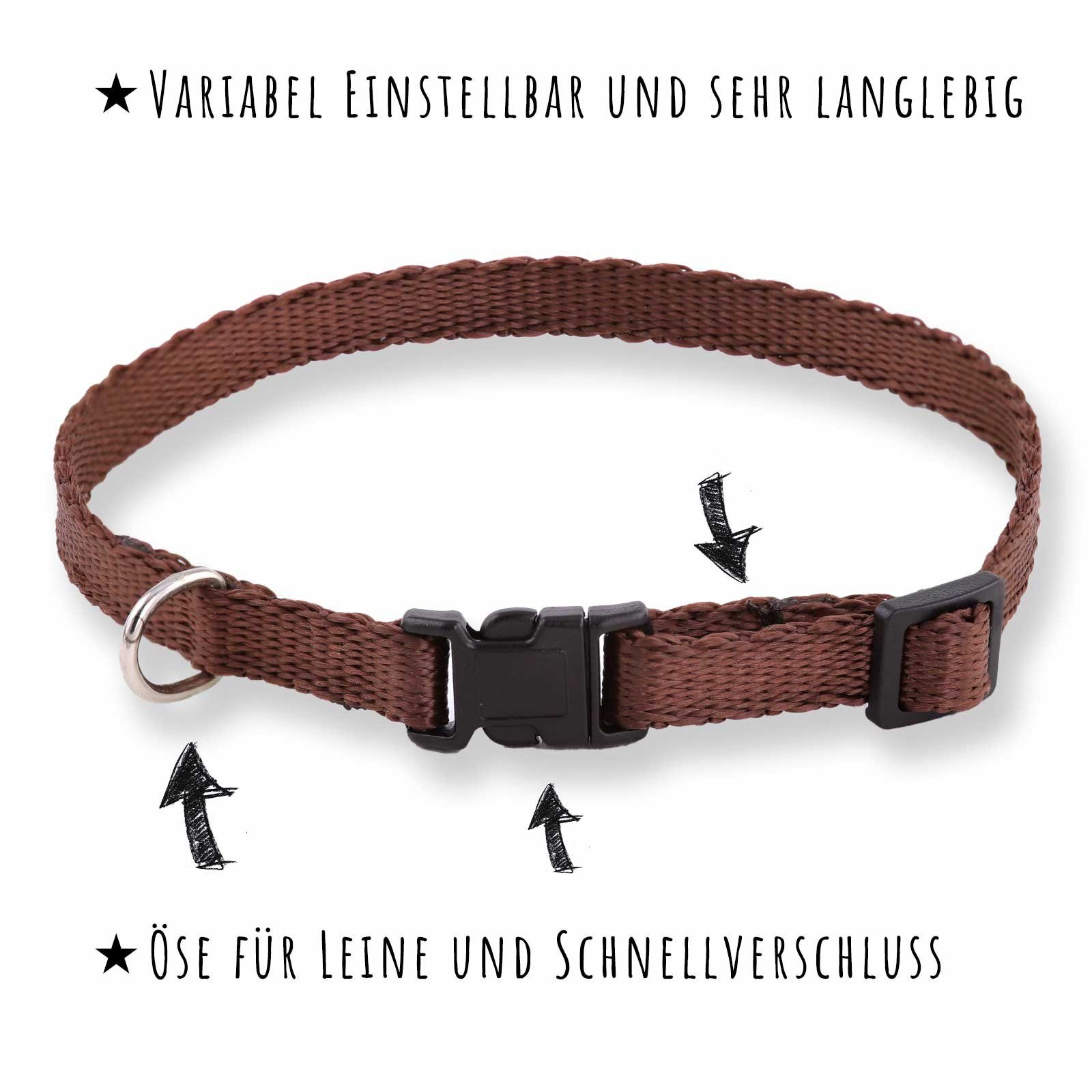 Monkimau Hunde-Halsband Hundehalsband aus Nylon, Nylon, verstellbar