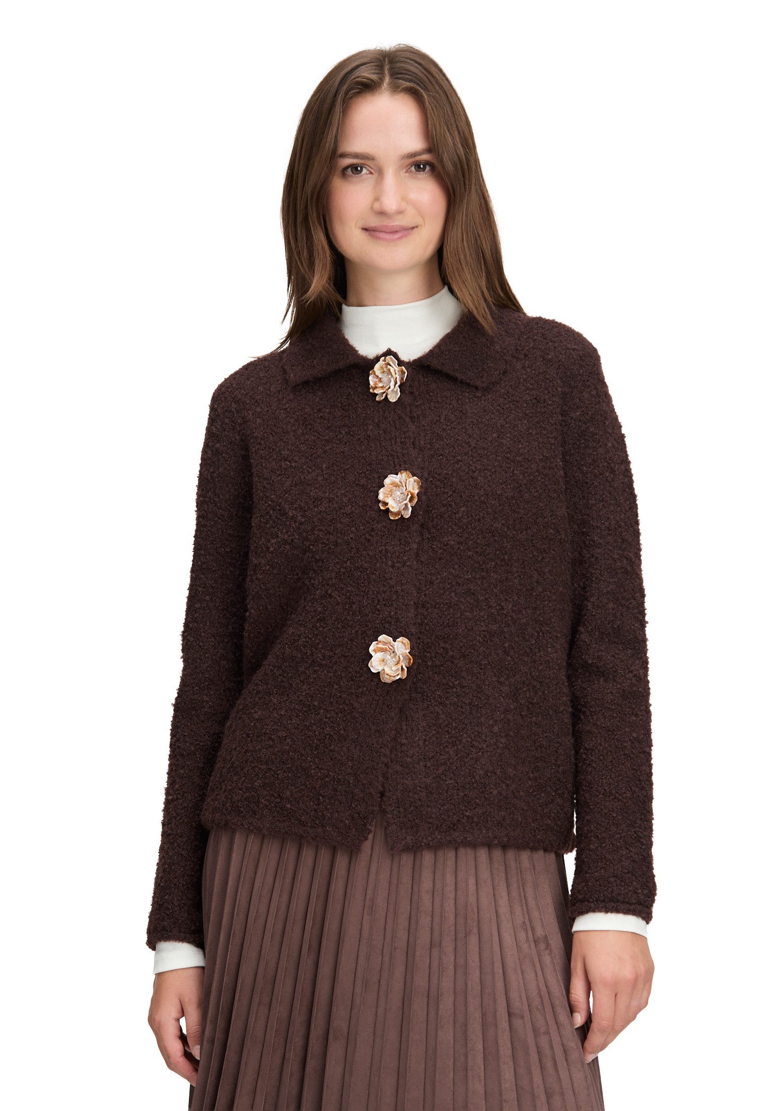 Cartoon Strickjacke Damen Cardigan mit Kragen (1-tlg) günstig online kaufen