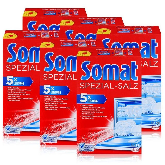 Somat Somat Spülmaschinen Spezial-Salz 1,2kg – Anti-Wasserflecken (6er Pack) Spülmaschinenreiniger