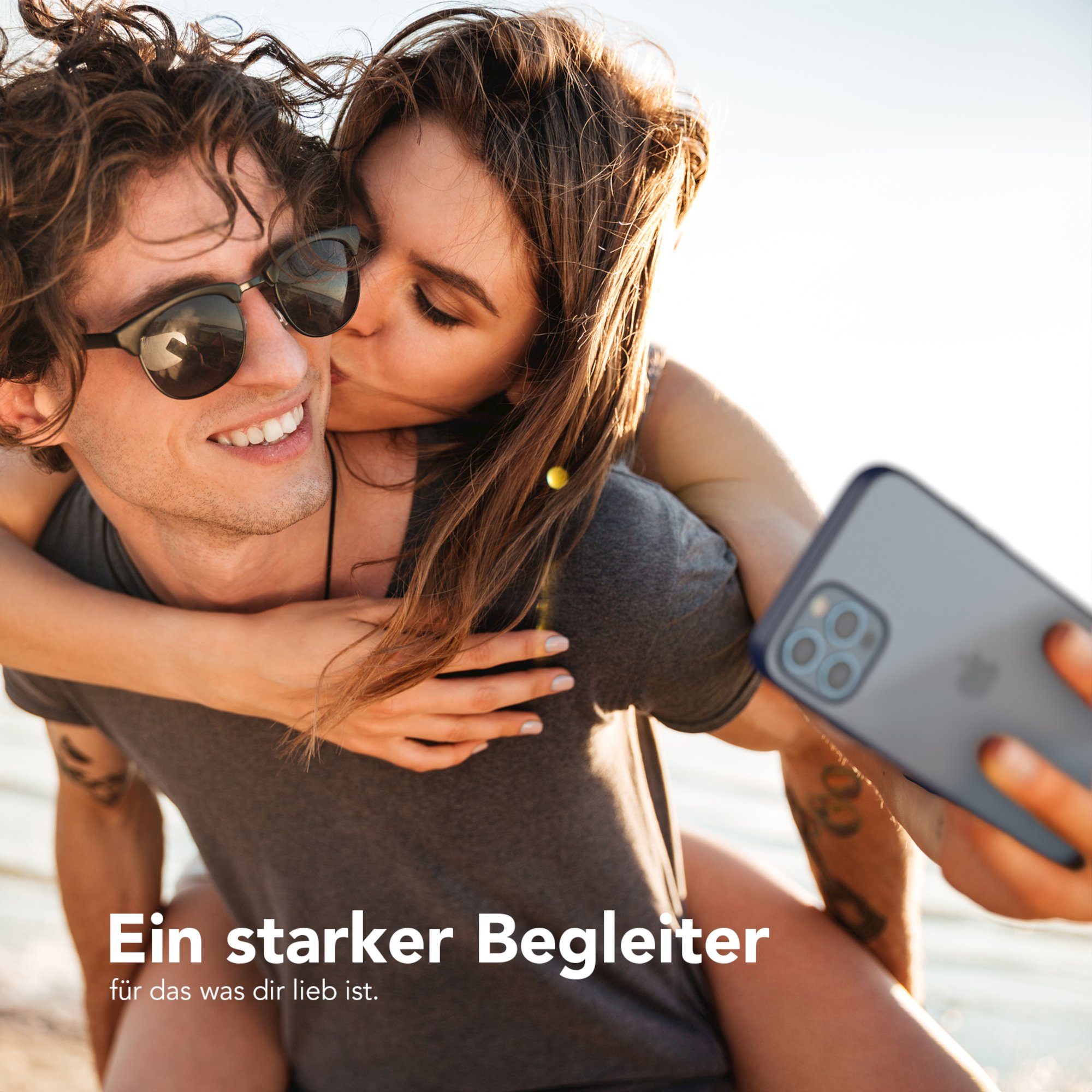 EAZY CASE Handyhülle Bumper Case für Apple iPhone 12 / iPhone 12 Pro 6,1 Zoll, Handyhülle Dünn mit Kameraschutz Hybrid Handyhülle Rand Nacht Blau – Bild 2 von 5