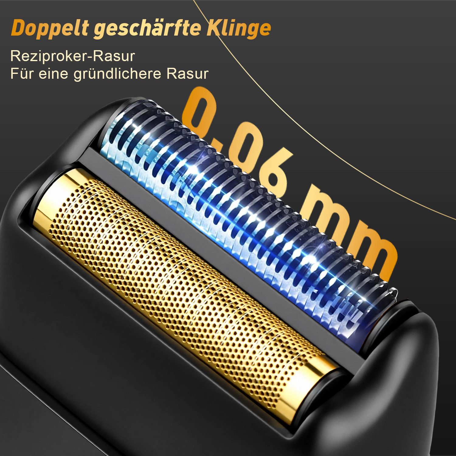 CkeyiN Elektrorasierer 2-IN-1 Herren Pflegeset Folien-Elektrorasierer und Nasenhaartrimmer, Aufsätze: 2, SmartClick-Präzisionstrimmer, mit LED-Display 5H Laufze – Bild 4 von 5