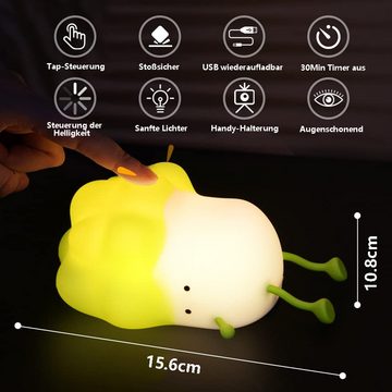 GelldG Nachtlicht Silikon Nachtlicht, Gemüse LED Nachttischlampe, USB-Aufladung 1200mAh