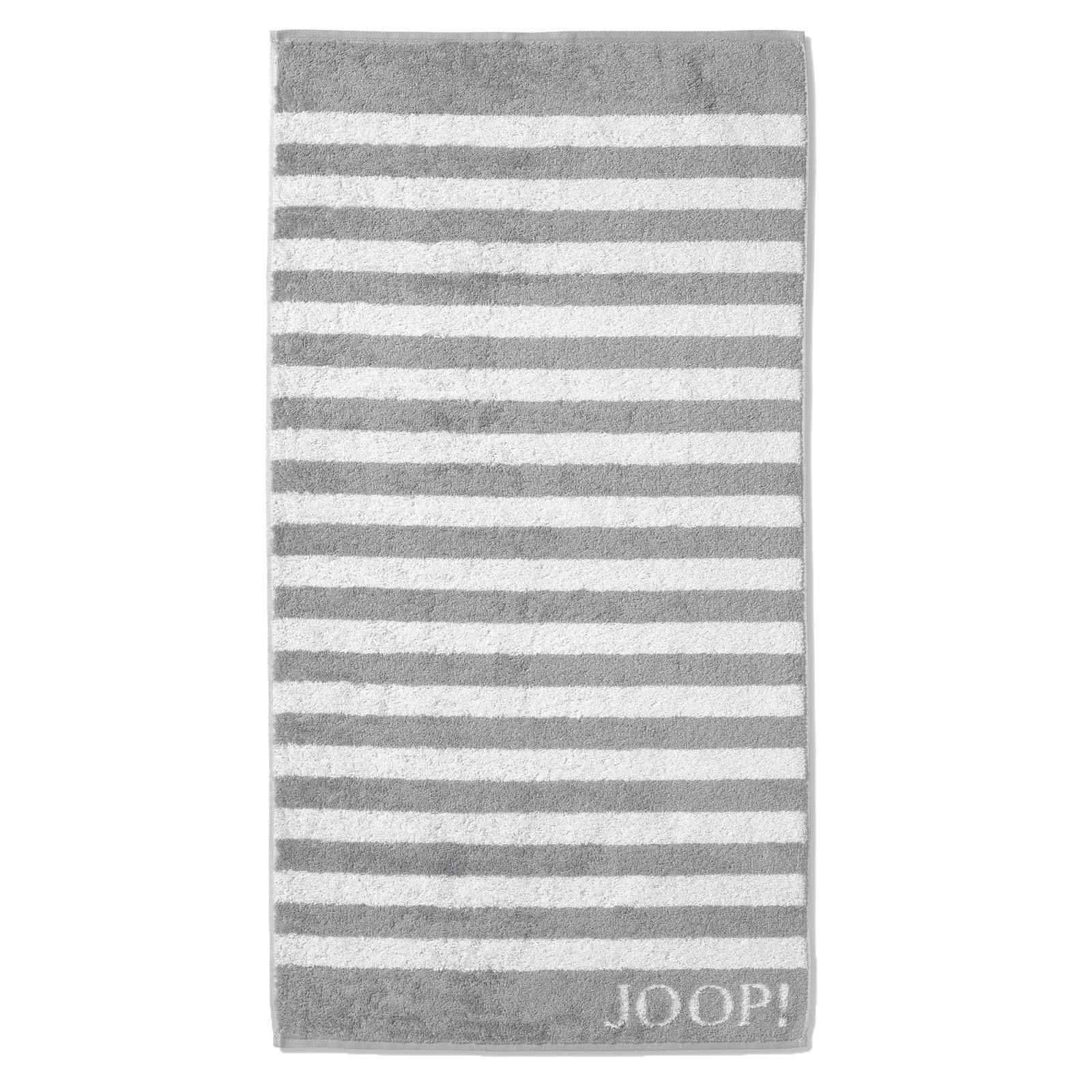 Joop! Duschtücher Duschtuch - Classic Stripes Frottierkollektion, Frottier Grau | Badetücher