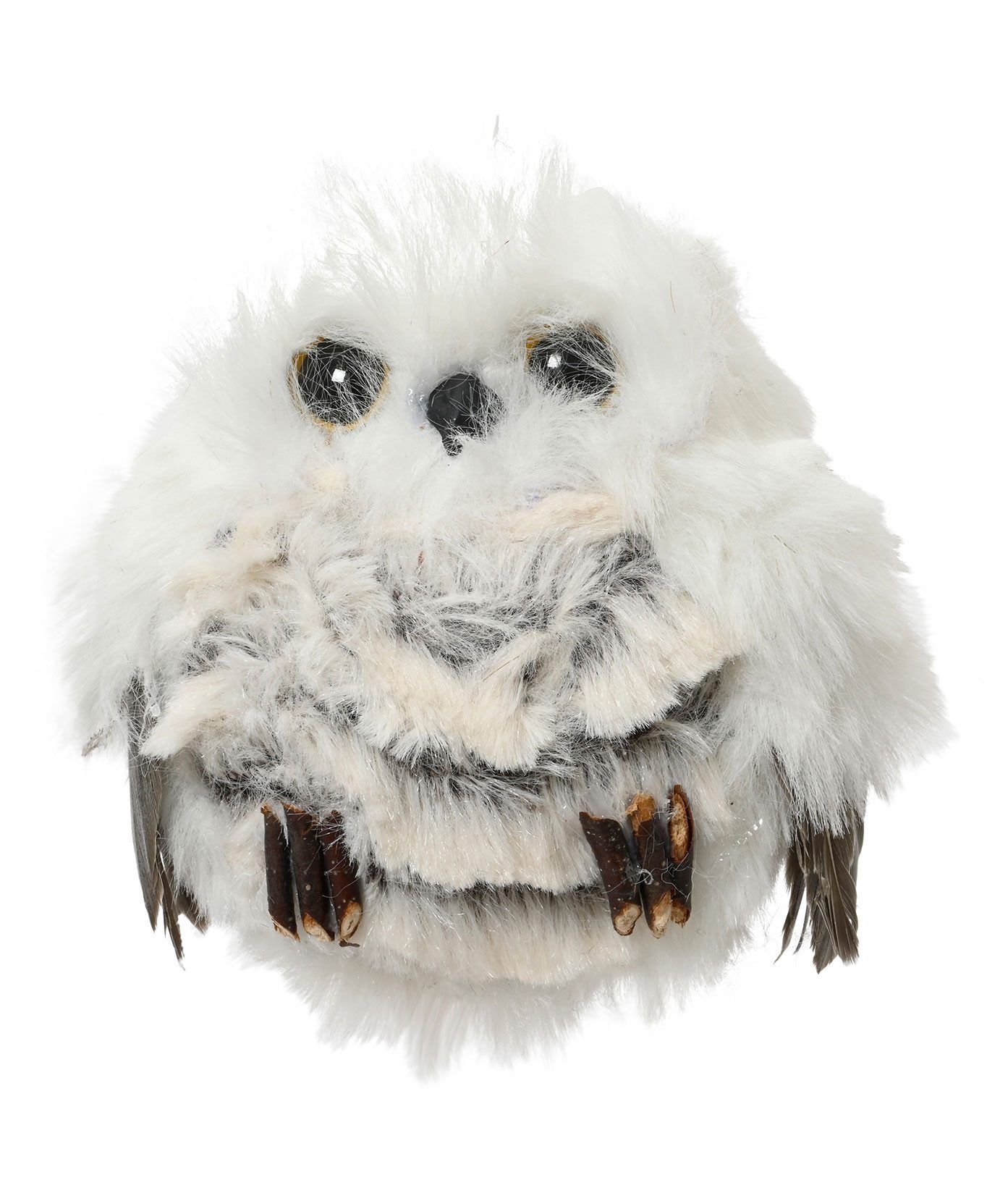 Kaemingk Christbaumschmuck, Dekofigur Eule Kunstfell 8cm zum Aufhängen Weiß günstig online kaufen