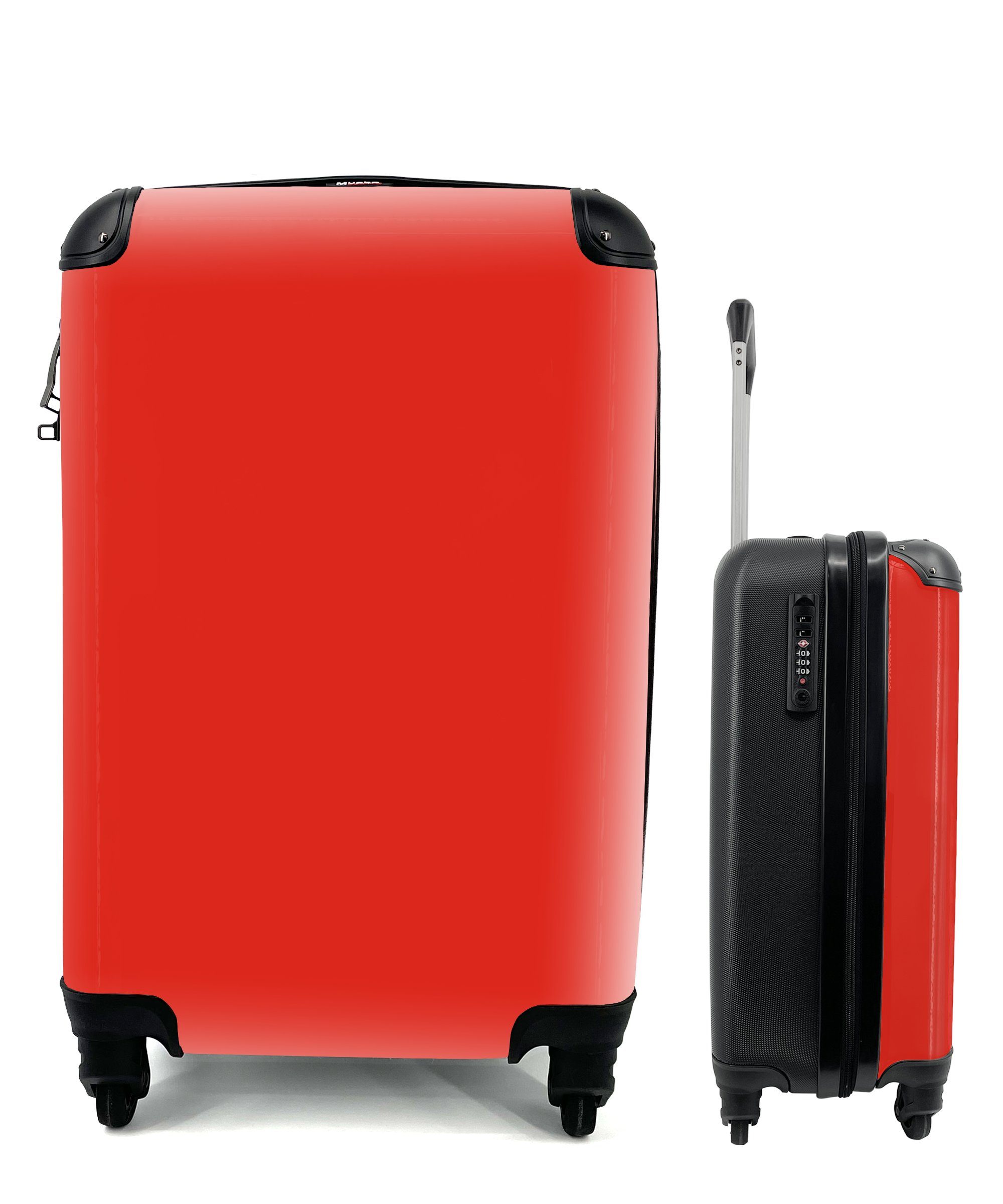 - Rot für MuchoWow 4 Farbe Handgepäck Ferien, Trolley, Reisekoffer mit Handgepäckkoffer - Einfarbig, rollen, Rollen, Reisetasche