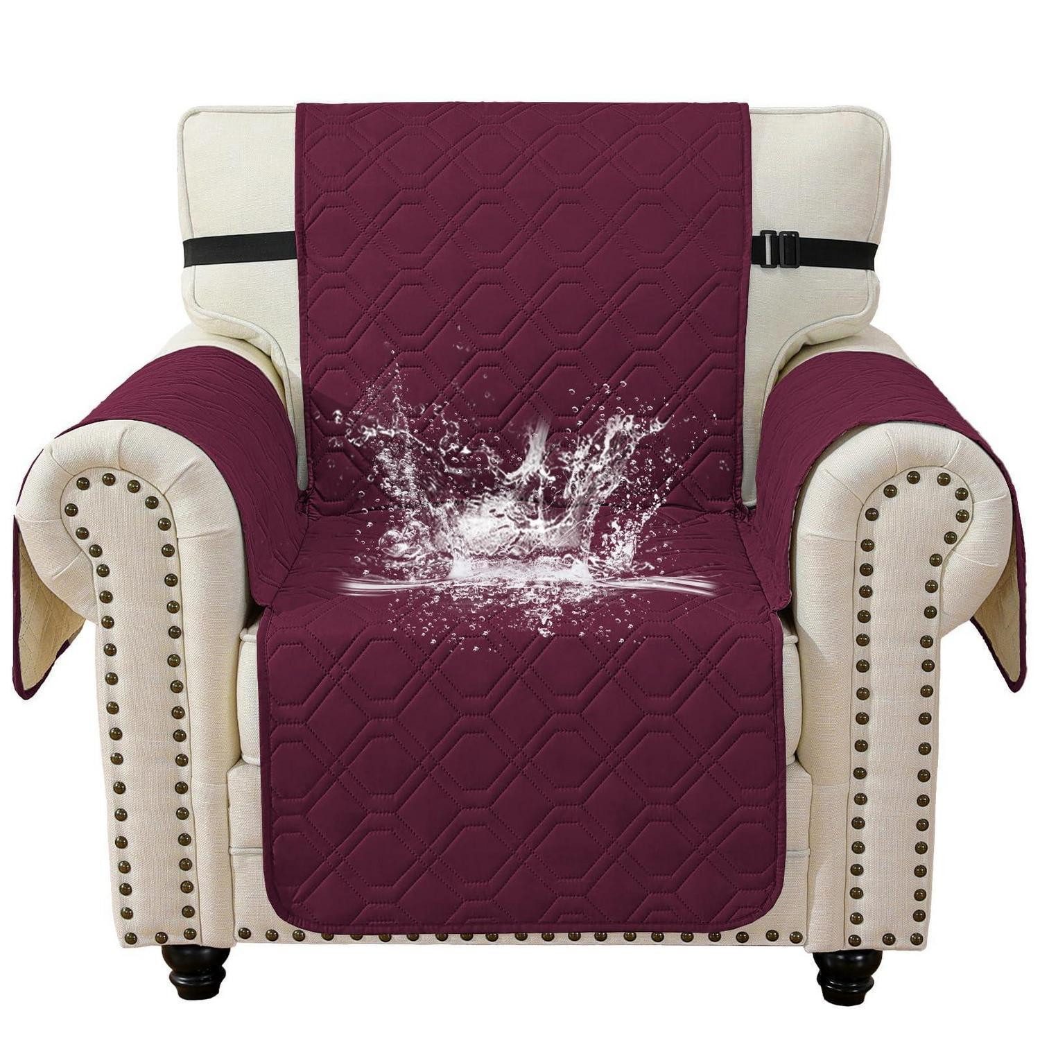LuxusKollektion Sofabezug Sofaüberwurf 1 Sitzer Burgunderrot