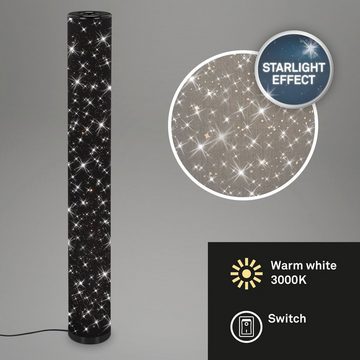 Briloner Leuchten LED Stehlampe 1388-015, Sterneneffekt, Fußtaster, Stoffbezug, LED fest verbaut, Warmweiß, Stehleuchte, 103,5x13cm, Schwarz, 9,5W, Wohnzimmer, Schlafzimmer