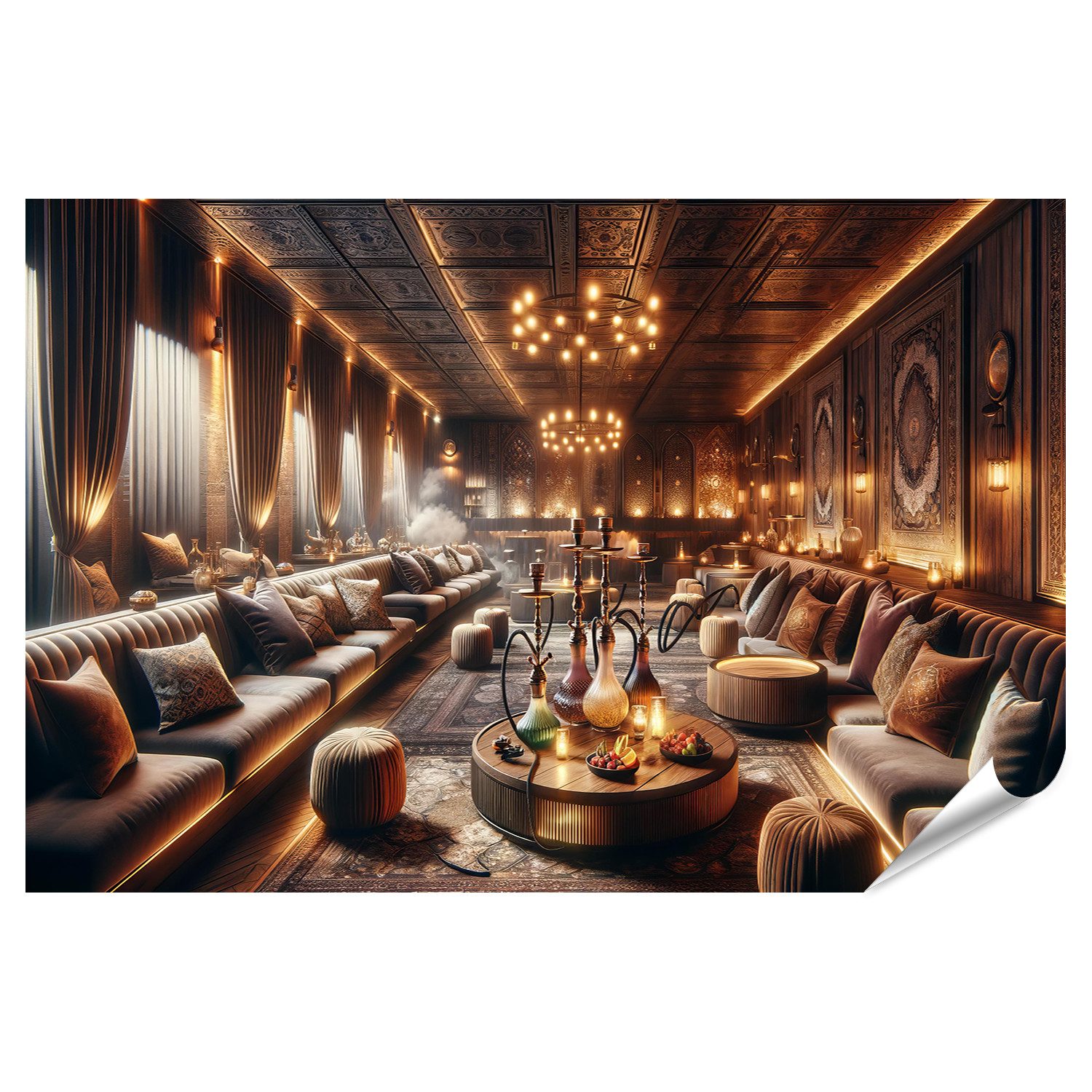 Poster Einladende Shisha Lounge mit modernem und gemütlichem Ambiente