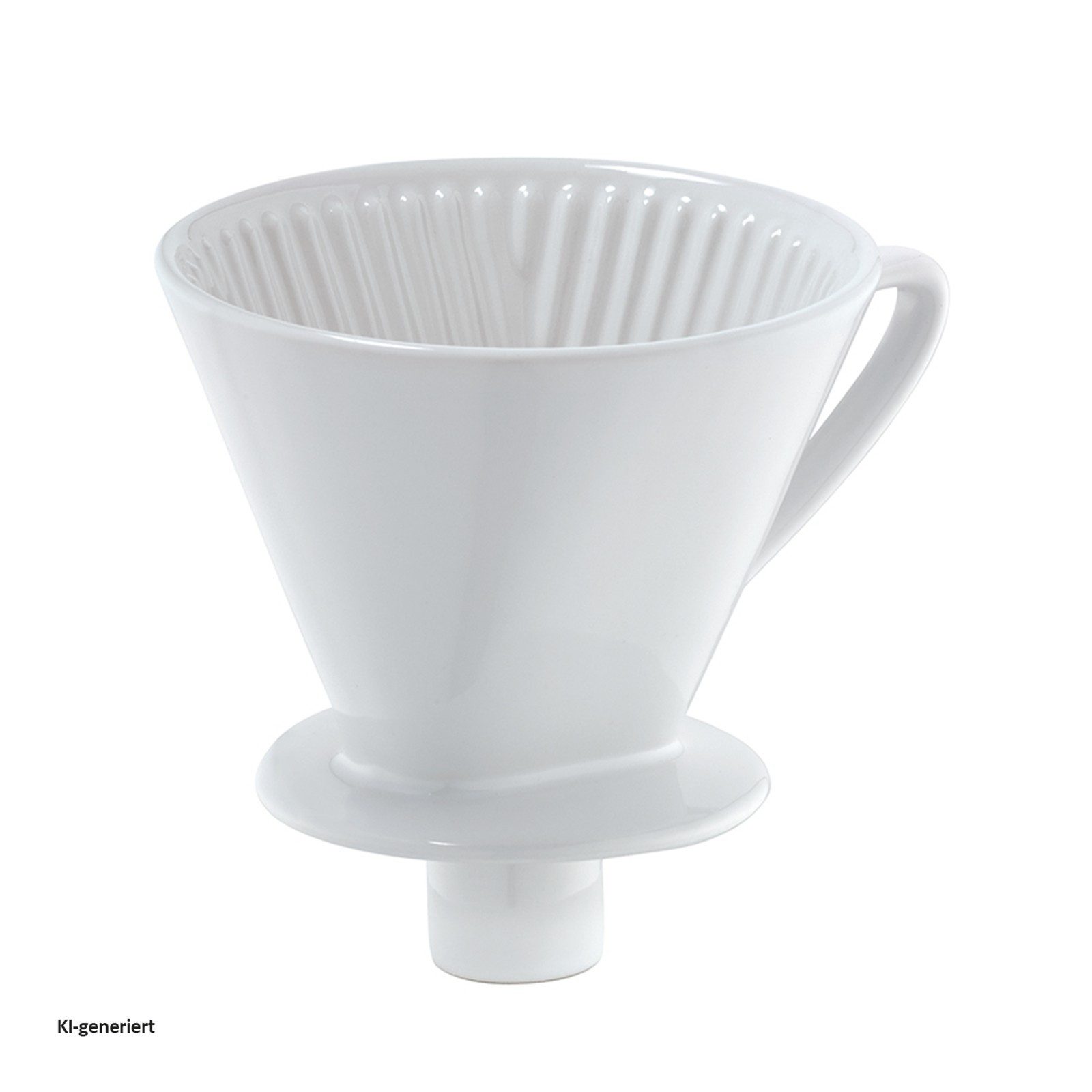 Cilio Handfilter Kaffeefilter mit Stutzen, Porzellan, Permanentfilter
