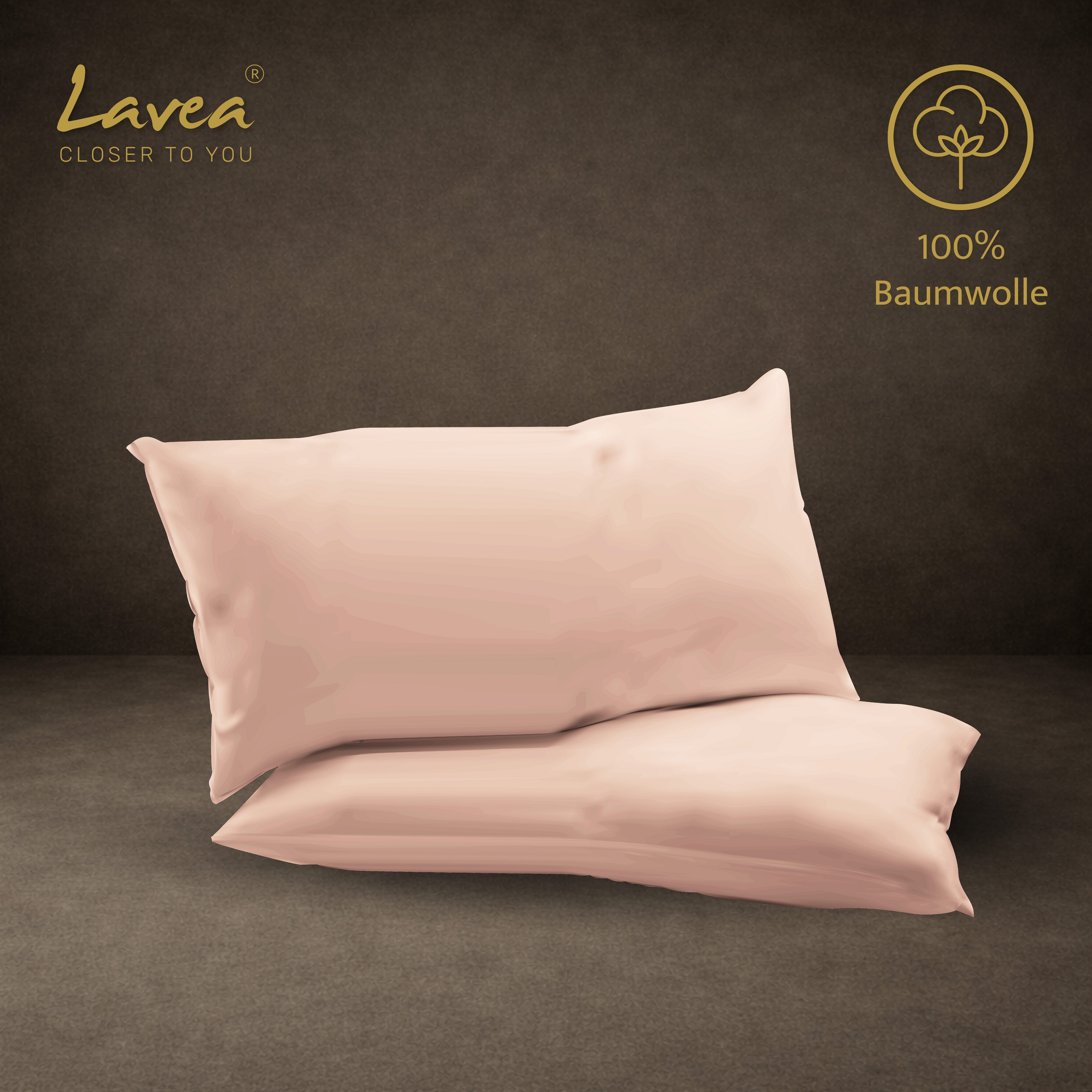 Lavea Kissenbezug 2er Set 100% Baumwolle flauschig, Jasmin, Kissenhülle, Kissenbezüge, (2 Stück), pflegeleicht, langlebige Qualität, mit Reißverschluss – Bild 4 von 5