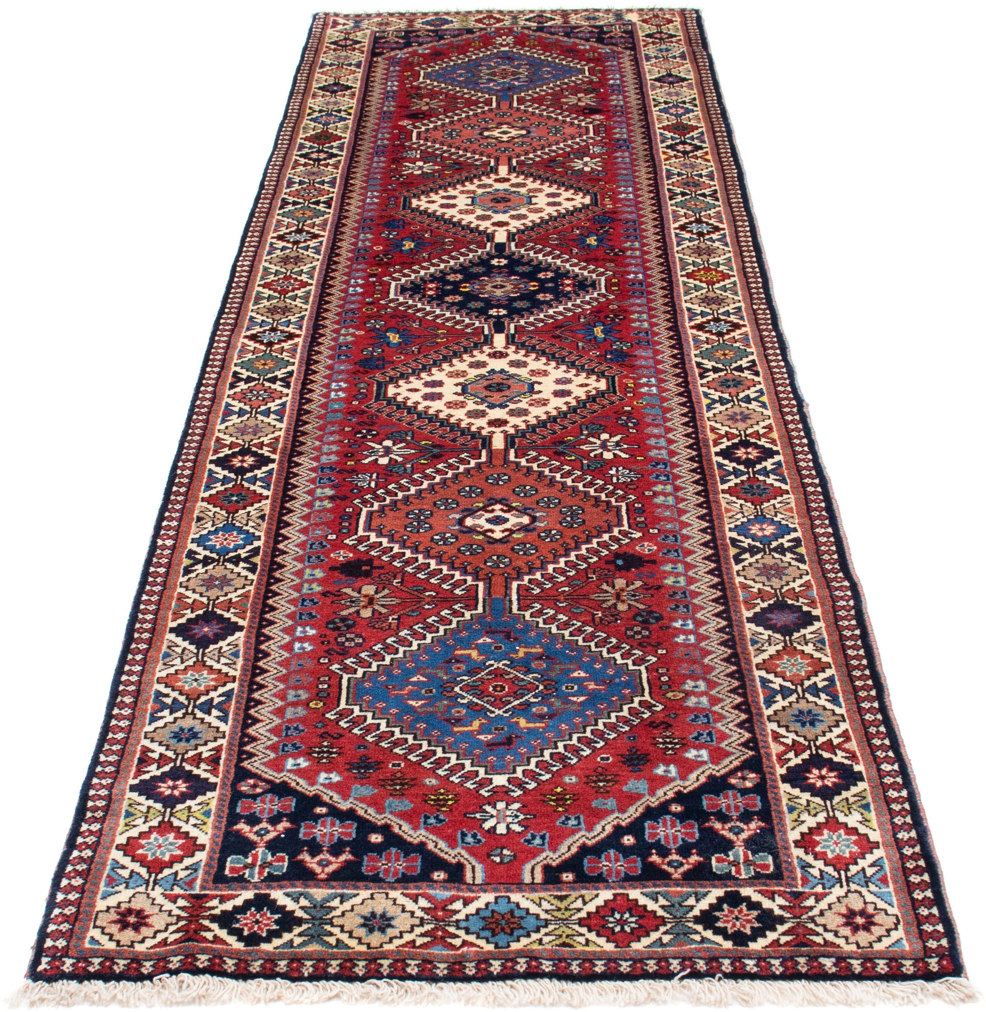 Orientteppich Perser - Nomadic - 280 x 80 cm - dunkelrot, morgenland, rechteckig, Höhe: 10 mm, Wohnzimmer, Handgeknüpft, Einzelstück mit Zertifikat