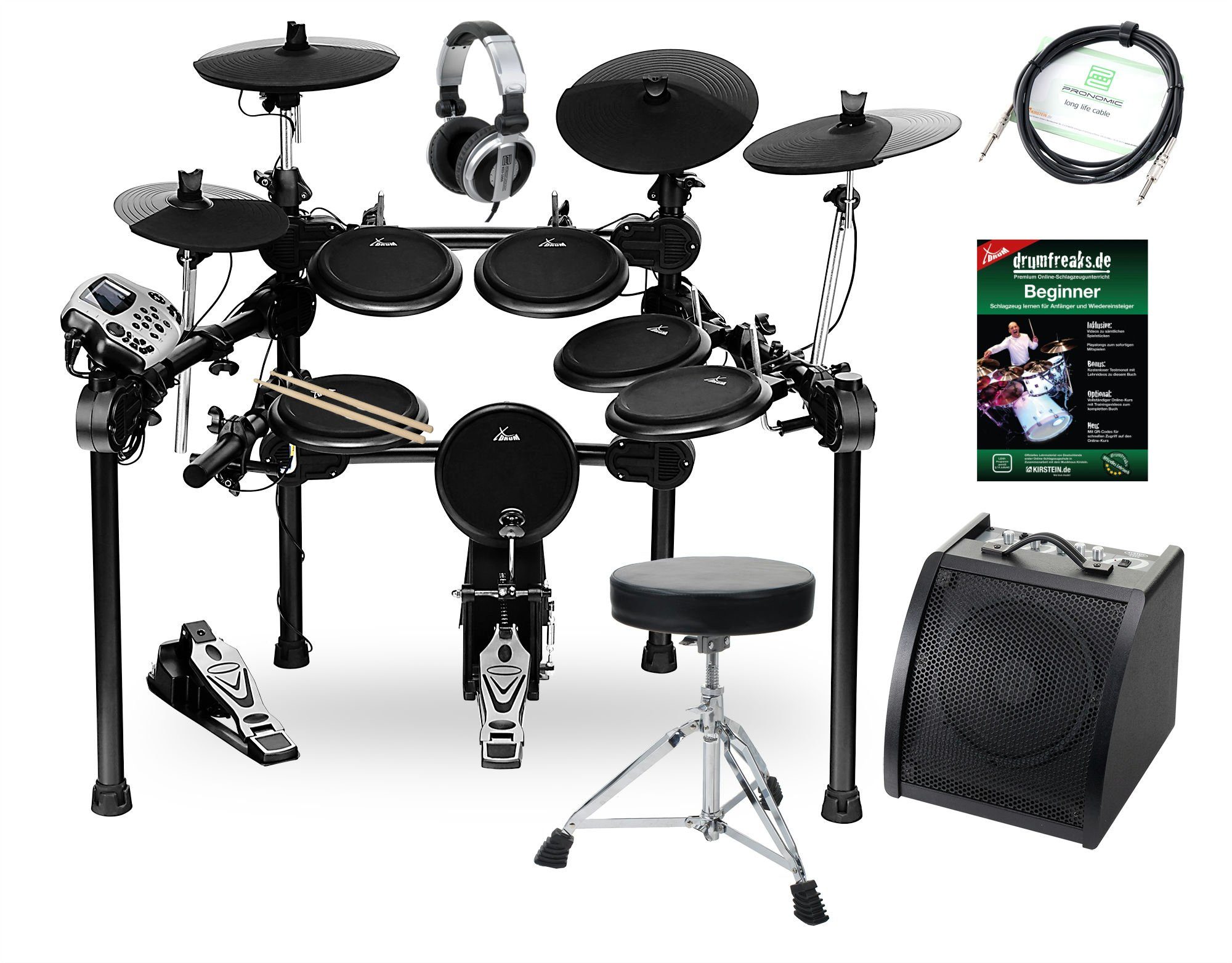 E-Drum DD-520 E-Drum PLUS Kit mit Dualzonen-Pads Live Set