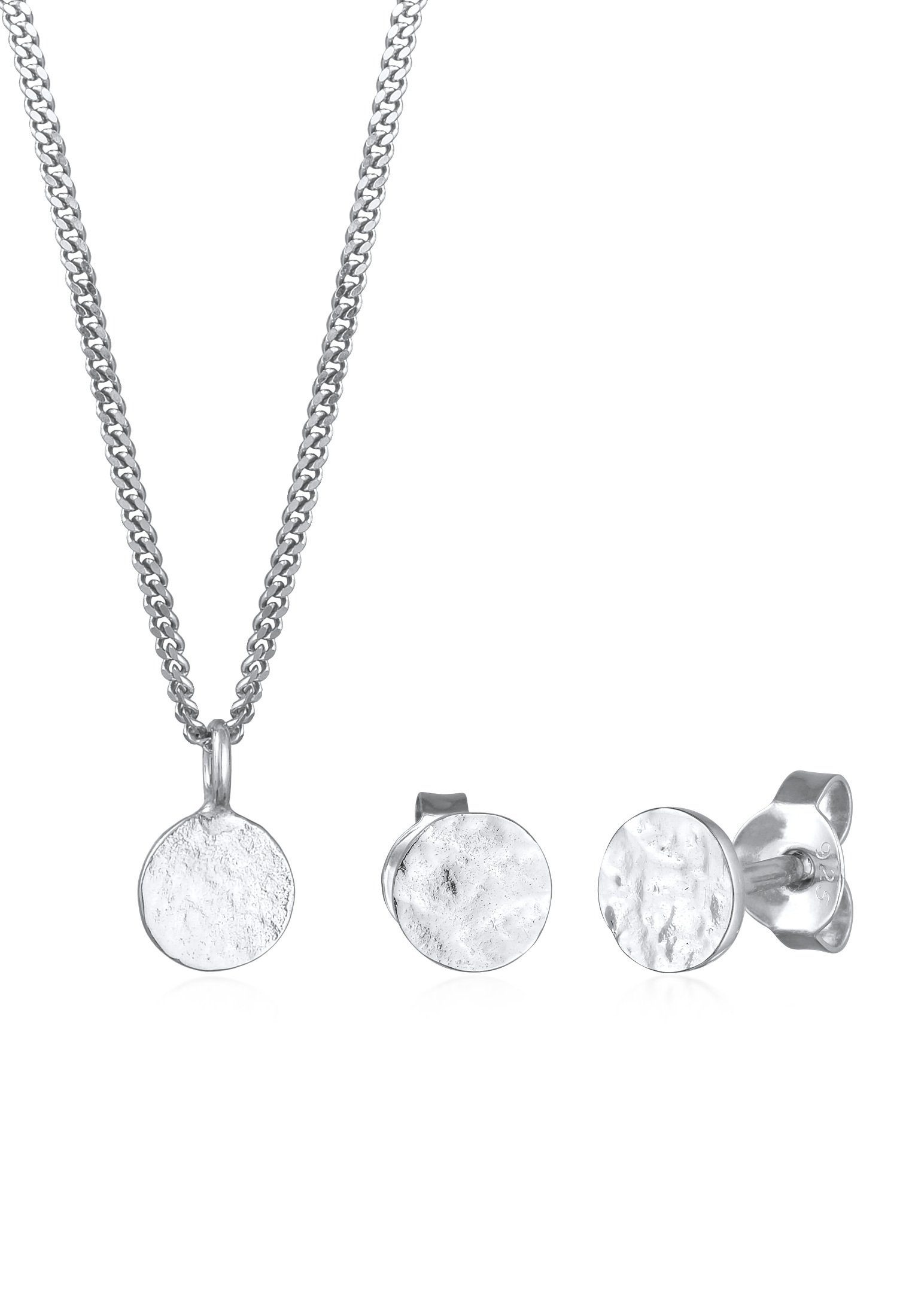 Elli Schmuckset Kette und Ohrringe Plättchen 925 Silber, Plättchen günstig online kaufen