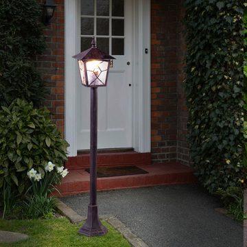 etc-shop Außen-Stehlampe, Leuchtmittel nicht inklusive, 2er Set Stand Lampen Außen Laternen Alu Garten Weg Beleuchtung