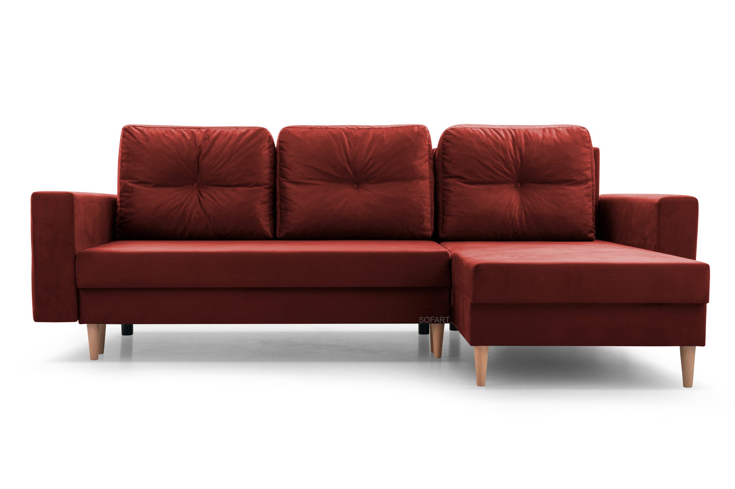 MOEBLO Ecksofa CARL, Ottomane Links als auch rechts montierbar Couch für Wohnzimmer, Schlafsofa Sofagarnitur Sofa Eckcouch L-Form Wohnlandschaft, mit Bettkasten und Schlaffunktion