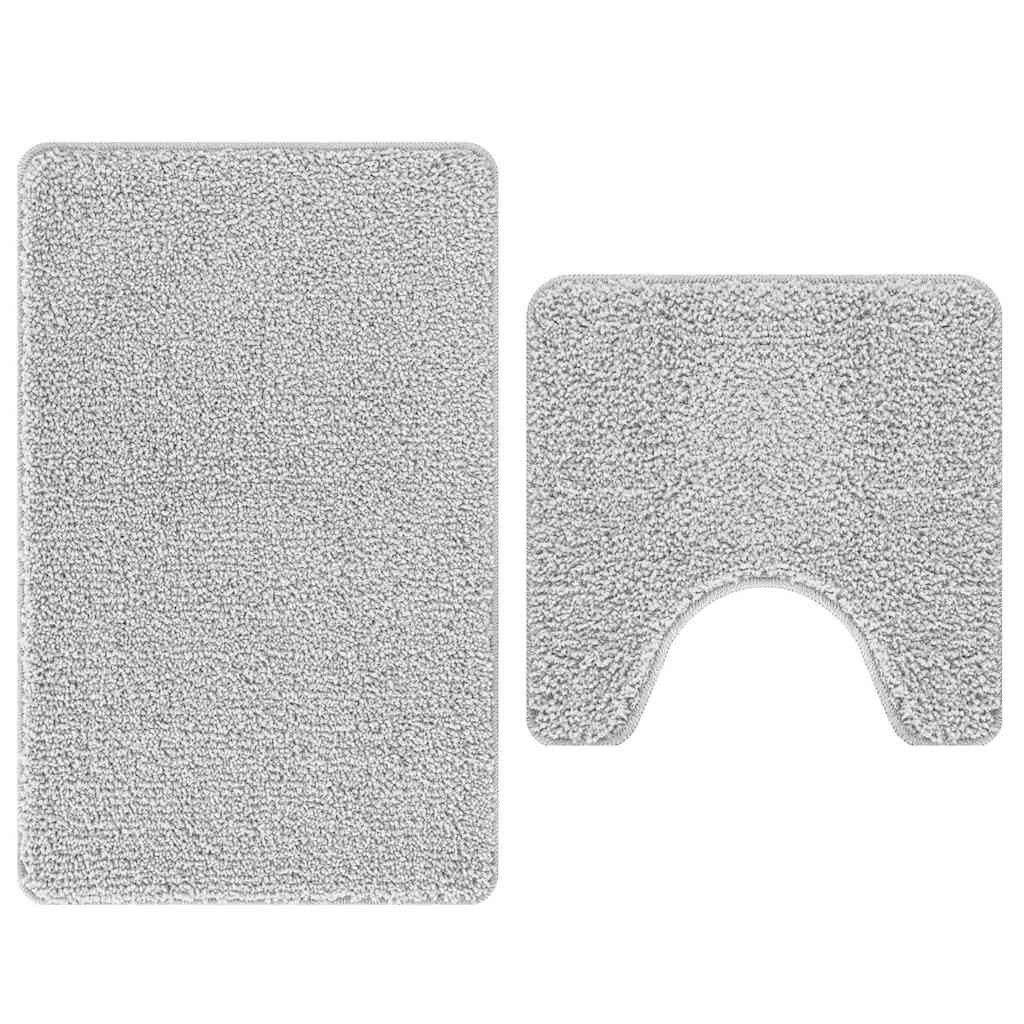 vidaXL Badematte Anti-Rutsch Badematten-Set 2 pcs Grau PP, Höhe 0.2 mm, Pol günstig online kaufen