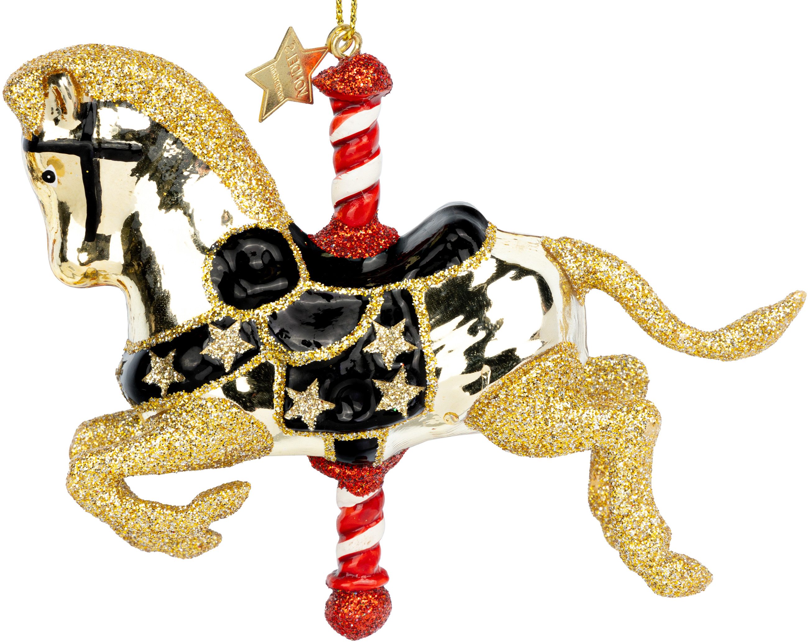 SIKORA Christbaumschmuck Karussel Pferd besondere Weihnachtskugel Glas Anhä günstig online kaufen