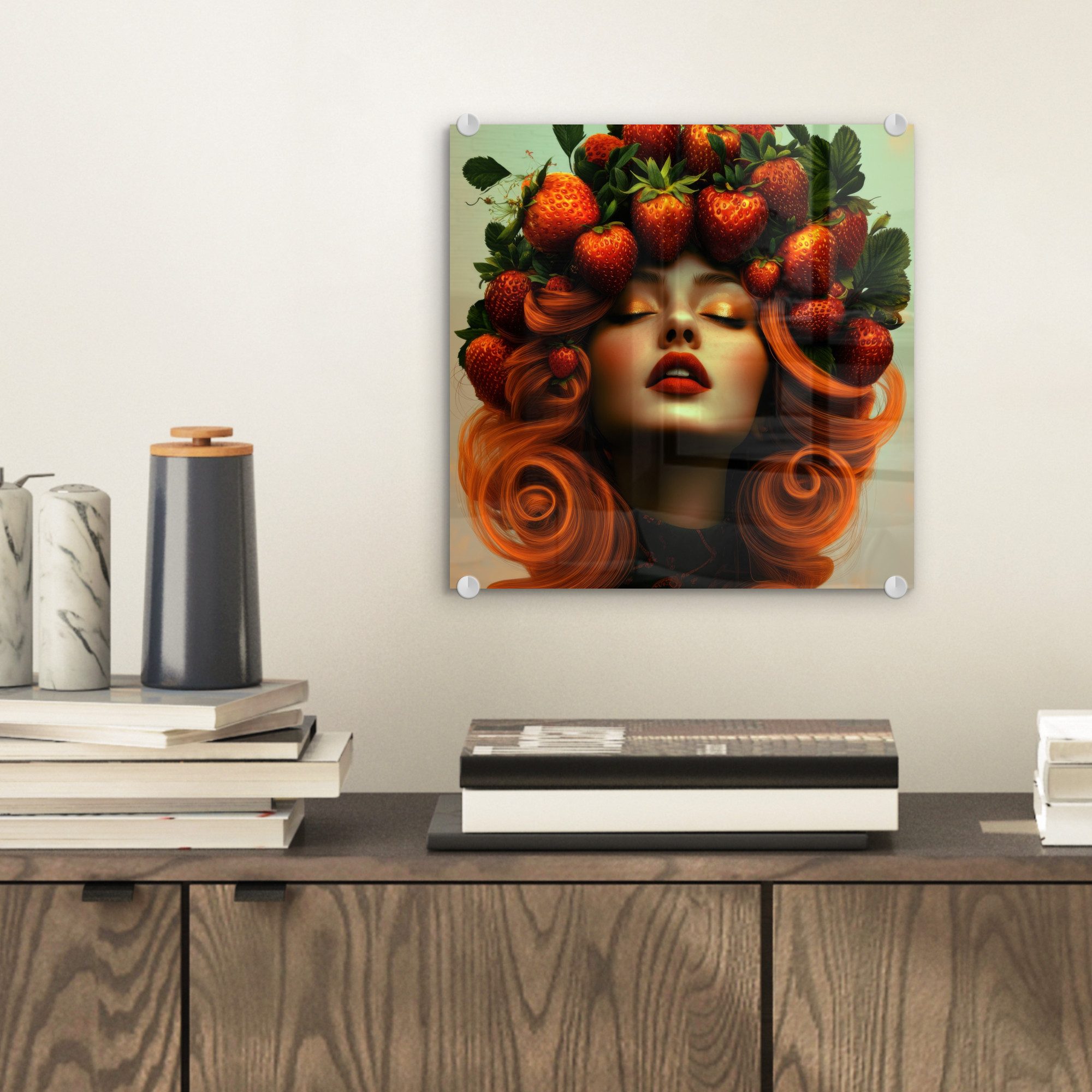 MuchoWow Acrylglasbild Frau - Erdbeeren - günstig online kaufen