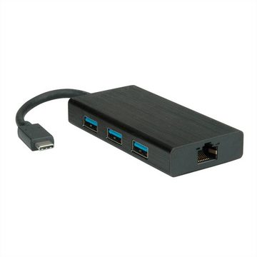 VALUE USB 3.2 Gen 1 Typ C zu Gigabit Ethernet Konverter + Hub Computer-Adapter