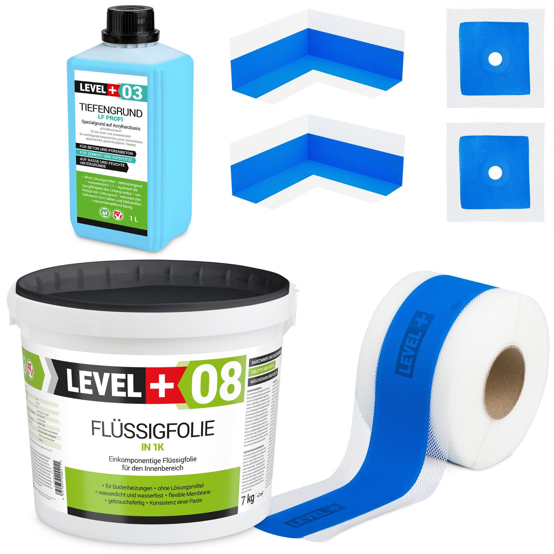 Level+ Dichtstoff Dichtset Duschabdichtung Bad Dichtband günstig online kaufen