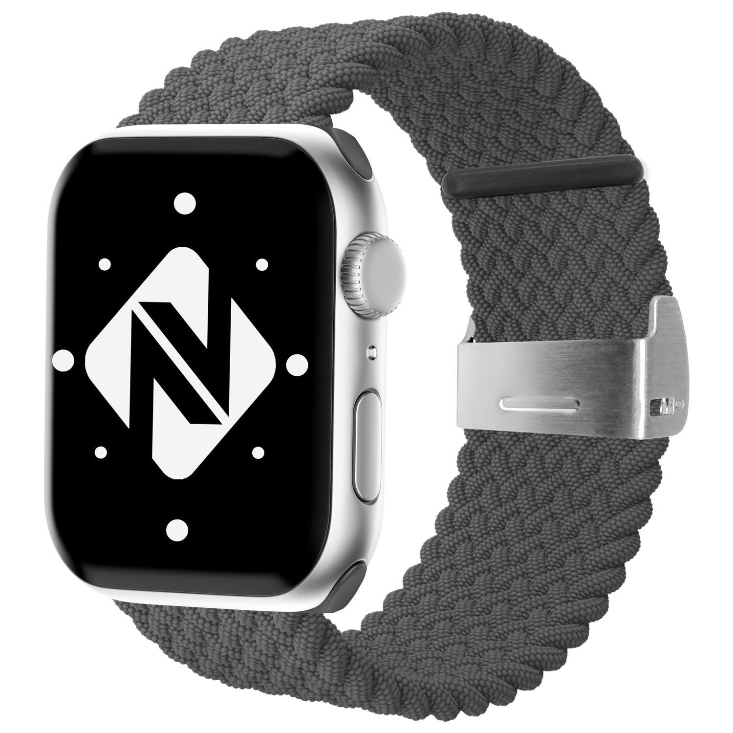 Nalia Smartwatch-Armband Apple Watch 38/40/41/42mm, Flecht-Stoff Uhr Ersatzband / Metall-Schließe / Stufenlos verstellbar