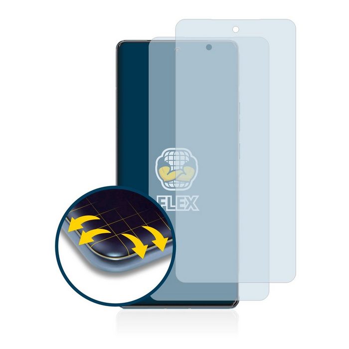 BROTECT Full-Cover Schutzfolie für Motorola Edge 40 Pro Displayschutzfolie 2 Stück 3D Curved klar