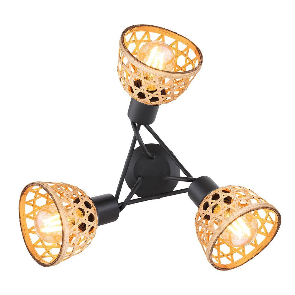 etc-shop LED Deckenspot, Schirme Deckenlampe Bambusgeflech Spotleuchte Leuchtmittel inklusive, Deckenleuchte nicht