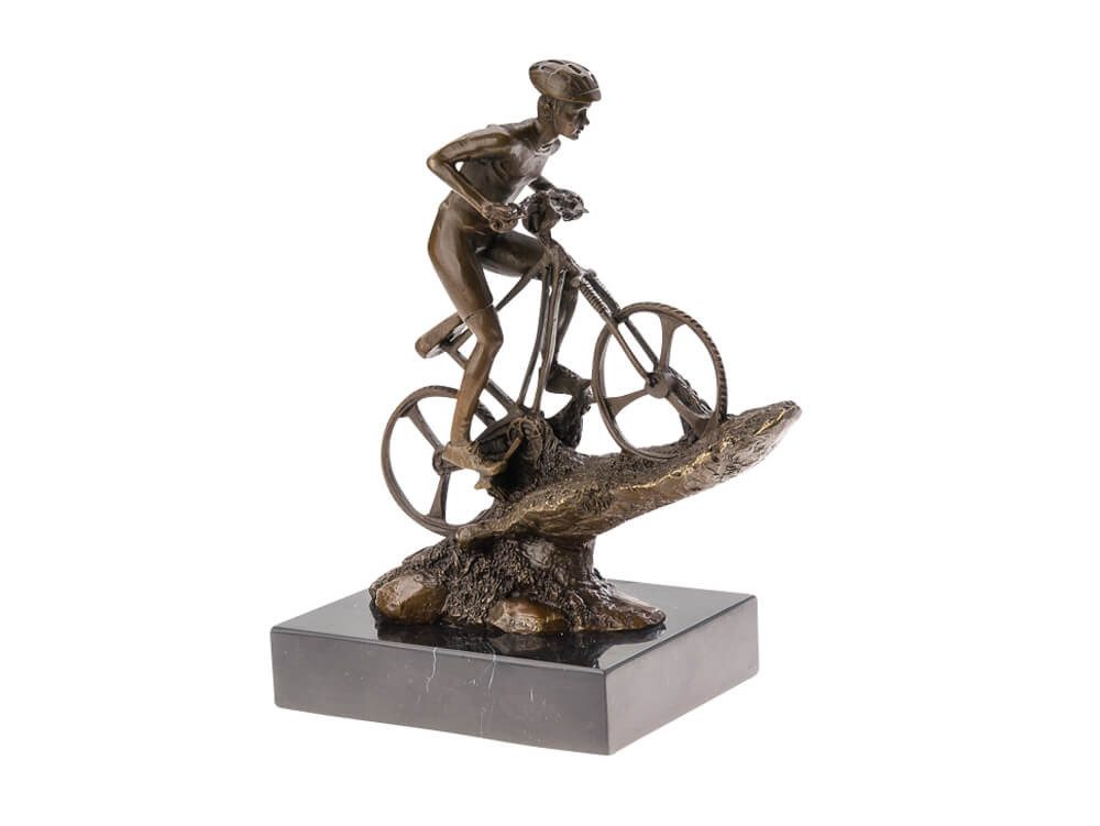 Aubaho Dekoobjekt Bronze Skulptur Mountainbike 25cm Biker Radsport Fahrrad Figur Pokal B