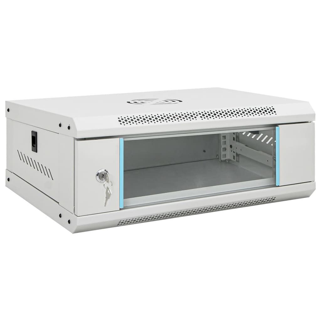 vidaXL Netzwerkschrank 4U Wand-Netzwerkschrank 19" IP20 53x40x21 cm
