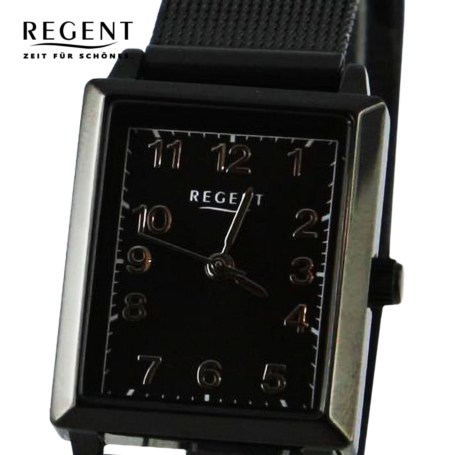 Damen Armbanduhr groß rund, Quarzuhr (ca. Metallarmband Regent Analog, 22x26mm), Regent Damen extra Armbanduhr