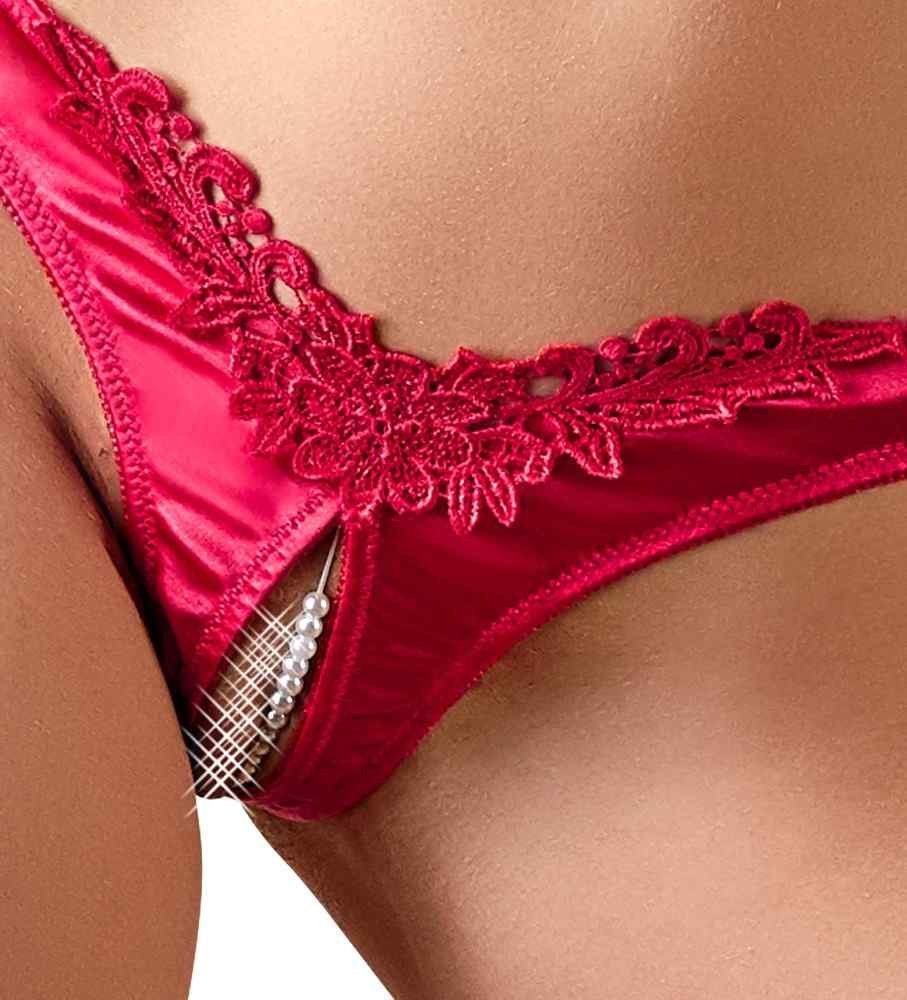 Cottelli Collection String-Ouvert Rio Perlen rot günstig online kaufen