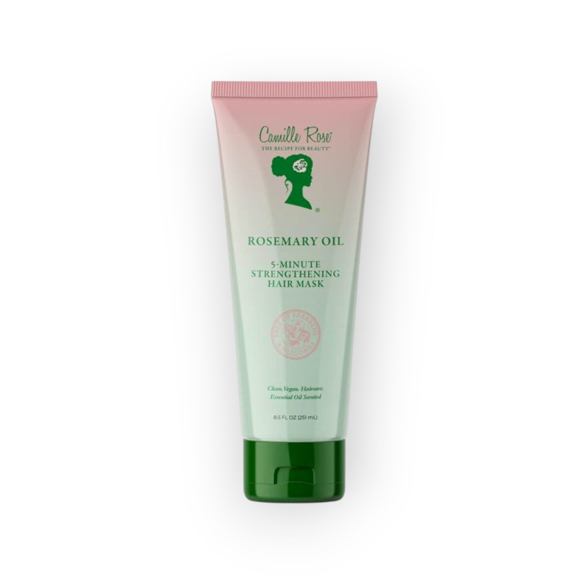 Camille Rose Haarmaske 5 Minuten mit Rosmarinöl vegane Haarpflege 251 ml, Stärkende Haarmaske mit Rosmarinöl