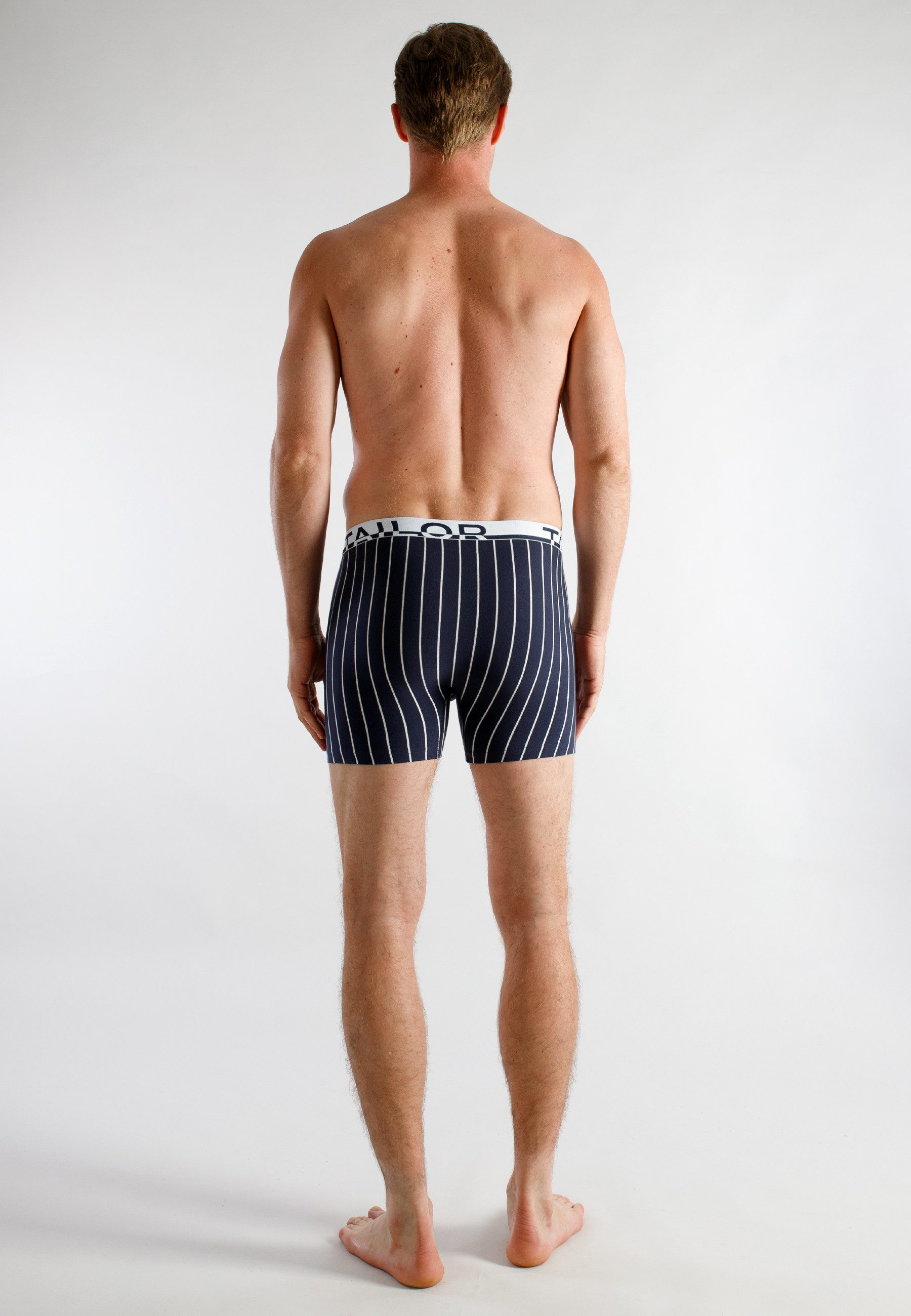 TOM TAILOR Langer Boxer TOM TAILOR Herren Long-Pants blau bedruckt 2er Pac (2-St)