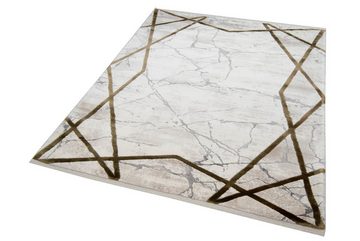 Wollteppich Wollteppich Moderner Teppich abstrakt Marmorteppich geometrisches Muster beige, Teppich-Traum, rechteckig, Höhe: 12 mm, Wollteppich