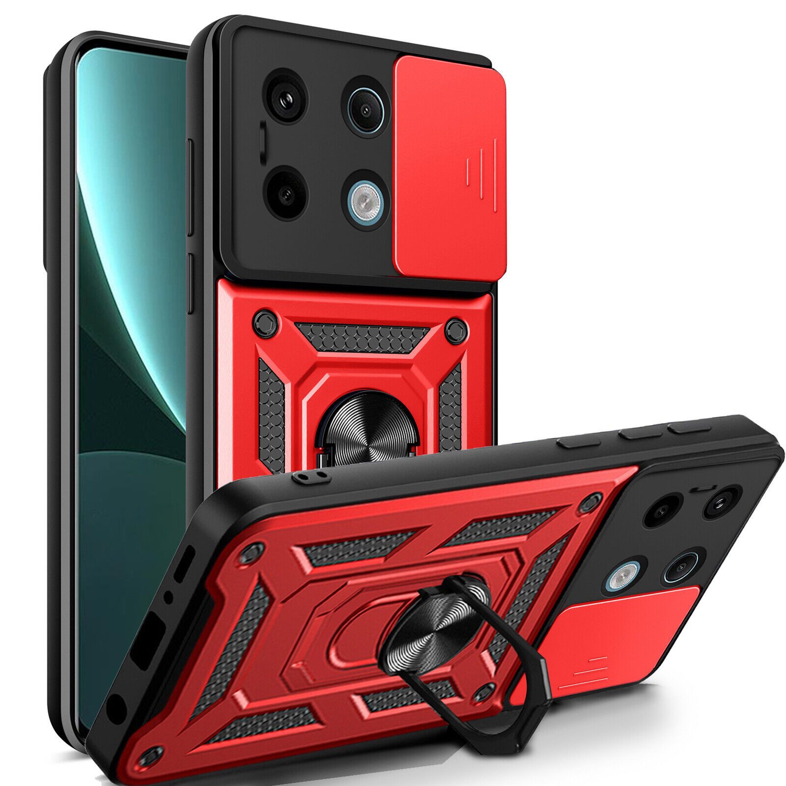 betterfon Handyhülle Panzerhülle für Xiaomi Redmi Note 13 Pro 5G mit Kameraschutz, Outdoorhülle mit Smartstand und Silikonkern