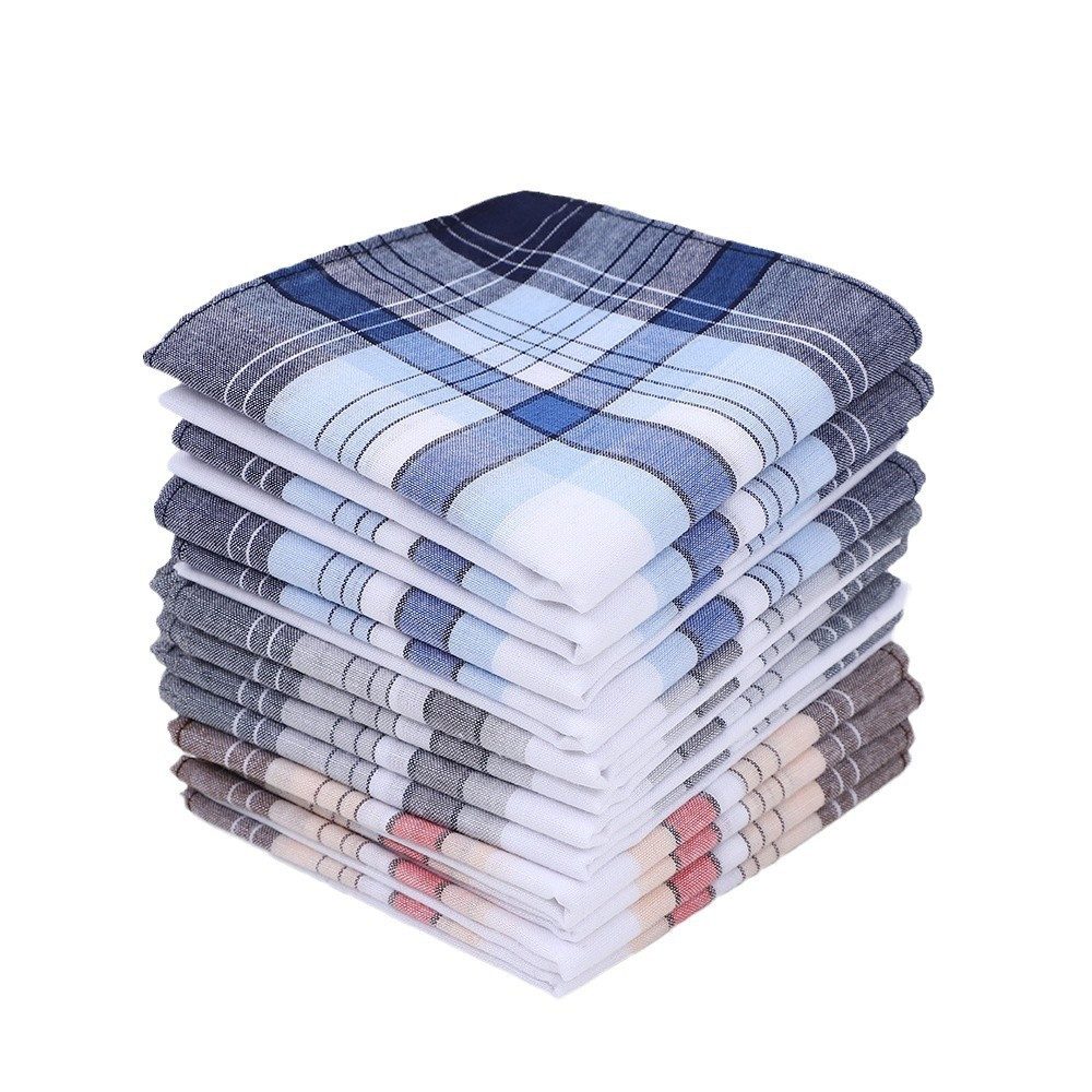 Bextsrack Taschentuch 12 Stück Herren Baumwolle Stofftaschentücher Set,40x40cm