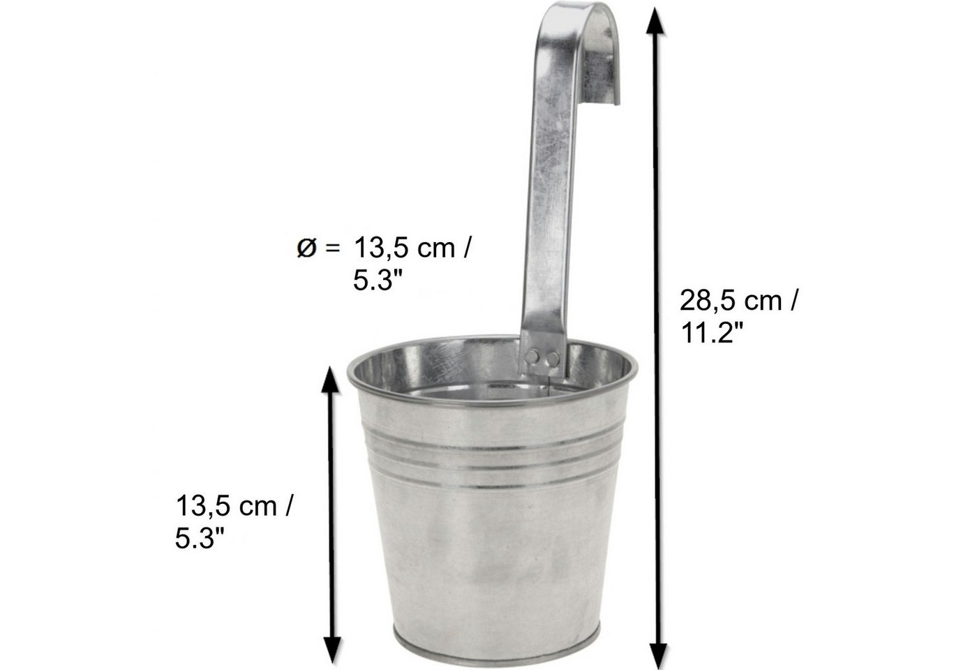 Thumbnail - Kamelio Blumentopf Blumentopf hängend Balkon Hängetopf für Pflanzen zum aufhängen Zink (4, 4 St)